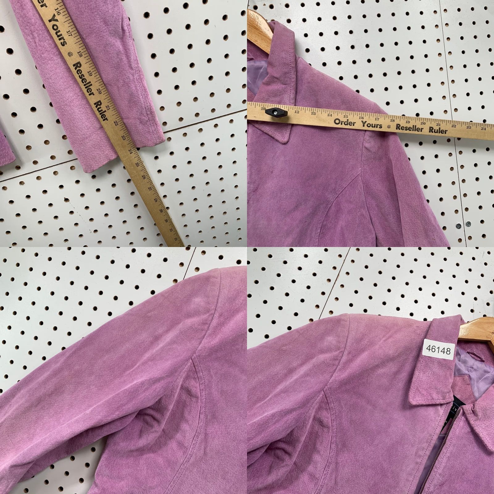 Vintage Relativity Suede Jacket Womens Medium Purple Zip Collared Jacket Size M / US 6-8 / IT 42-44 - 9 Thumbnail