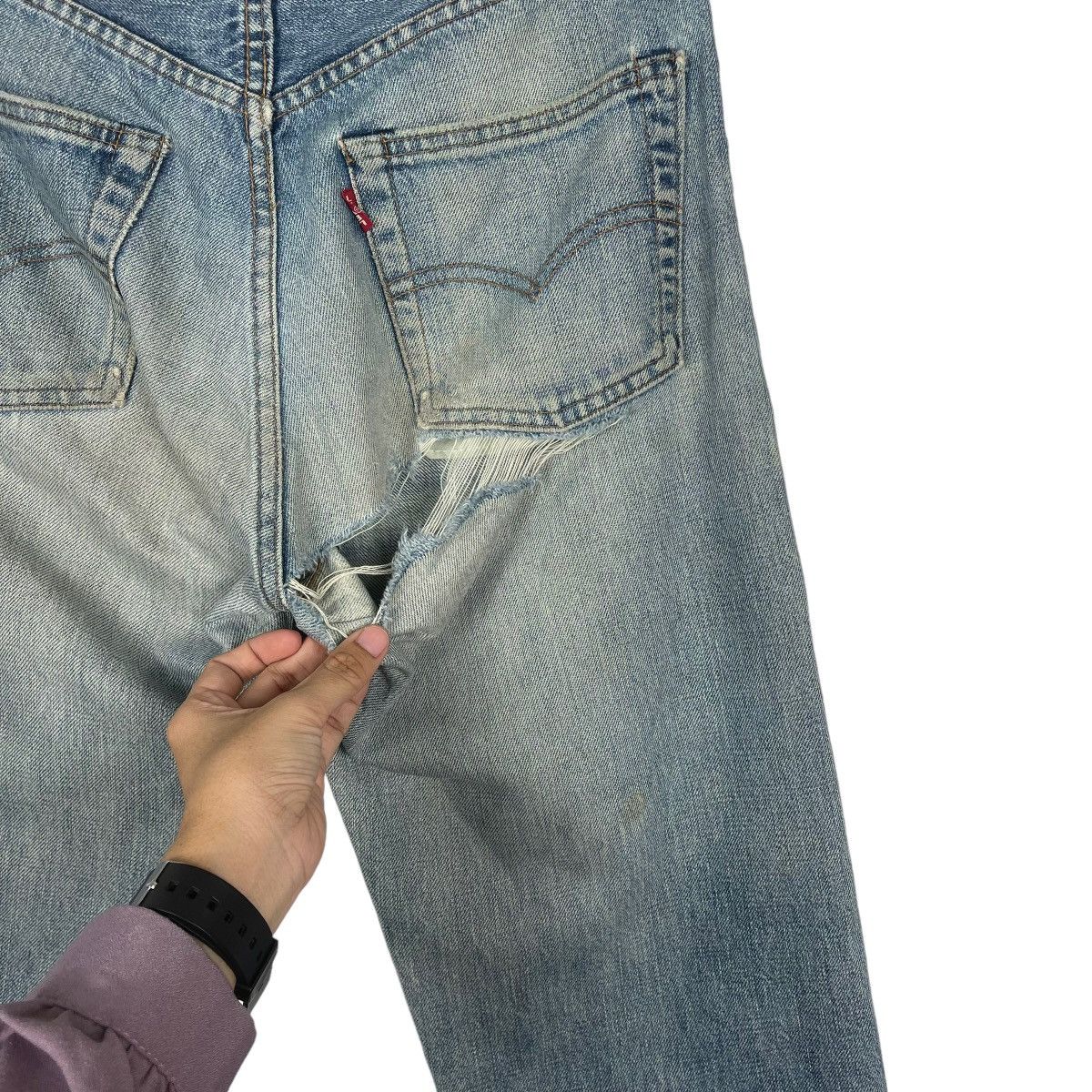 Levi's × Levi's Vintage Clothing Levis Zipper Fly Faded Blue Big E Flare Jeans Size US 30 / EU 46 - 9 Thumbnail