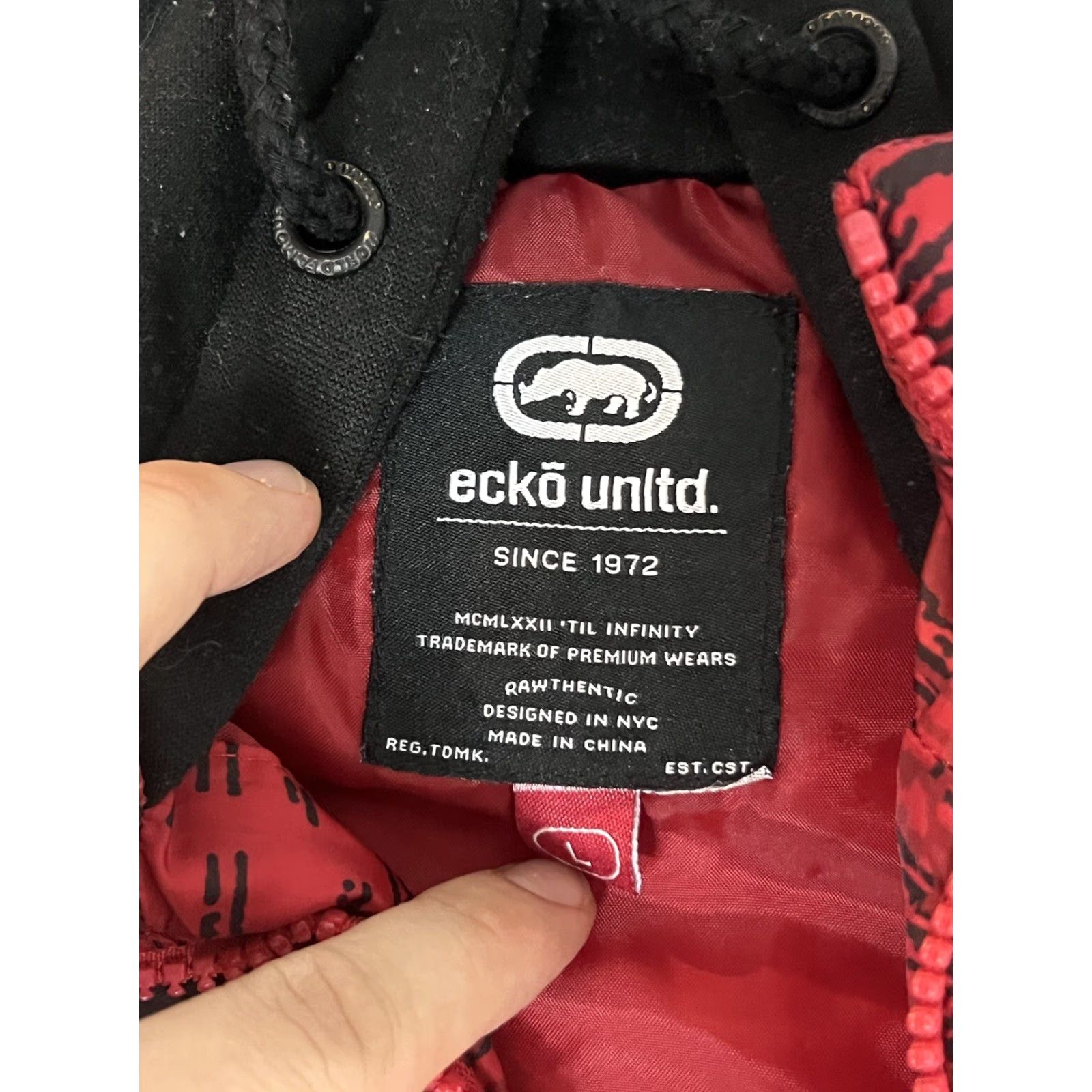 Ecko Unltd. VINTAGE Y2K Ecko Unltd Puffer Hoodie Vest Mens Large Red Tiger Camo Black Skate Size US L / EU 52-54 / 3 - 8 Thumbnail