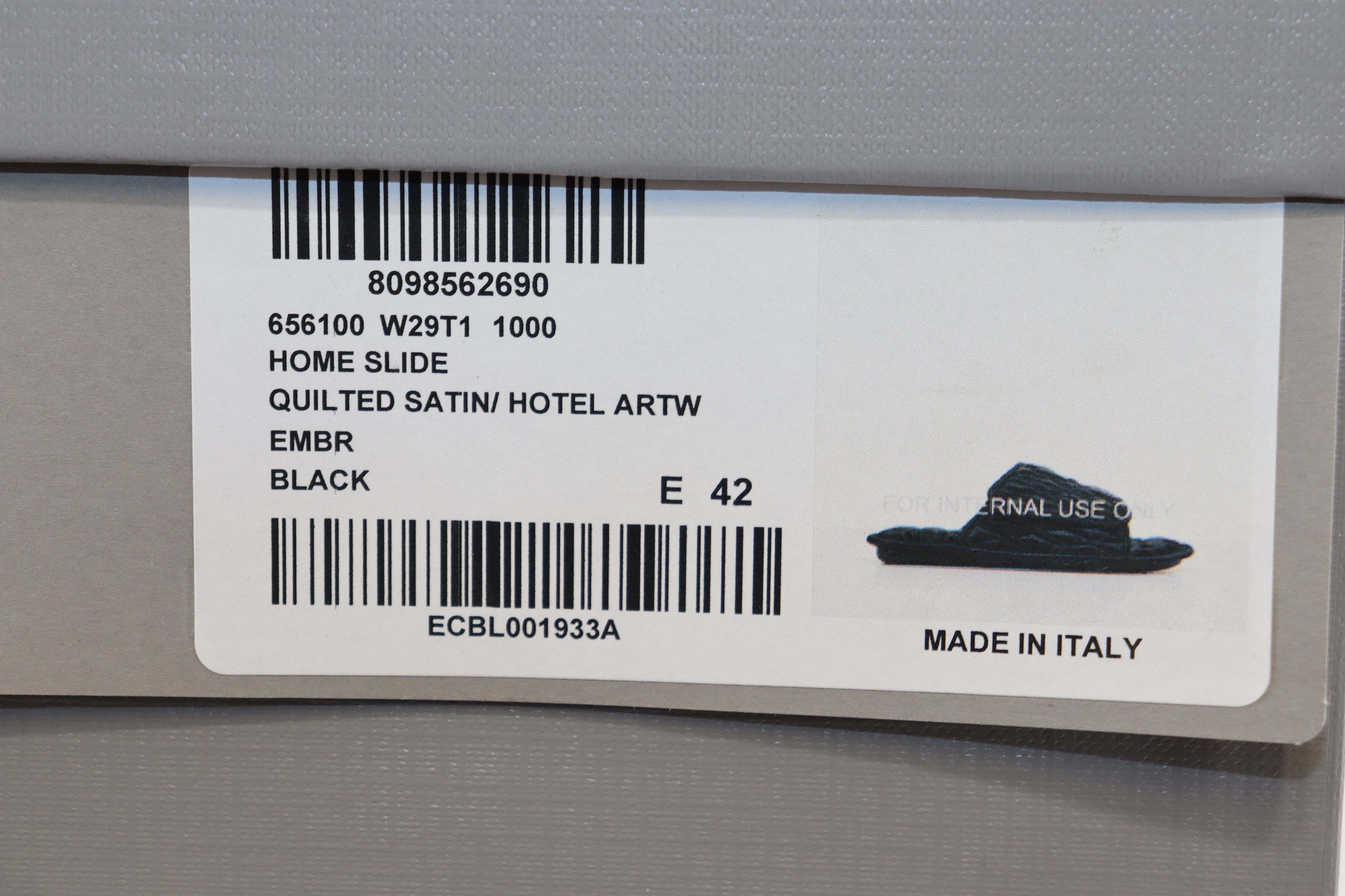 Balenciaga o1rshd1 Q:2 / Quilted Satin/Hotel Artw Home Slide Sandal Size US 9 / EU 42 - 15 Thumbnail