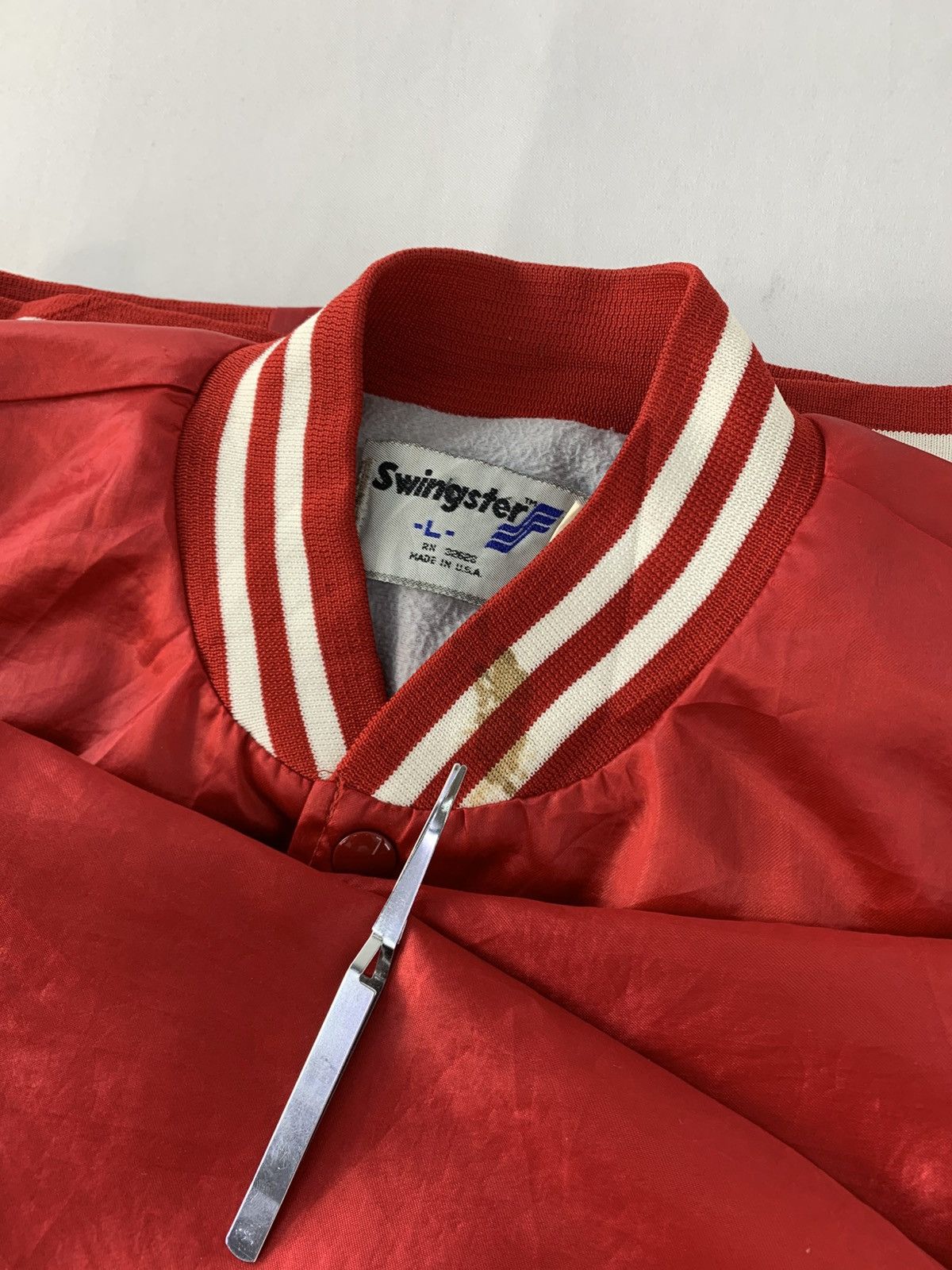 Swingster 90s Swingster Go Big Red Red Satin Bomber Varsity Jacket Size US L / EU 52-54 / 3 - 13 Thumbnail