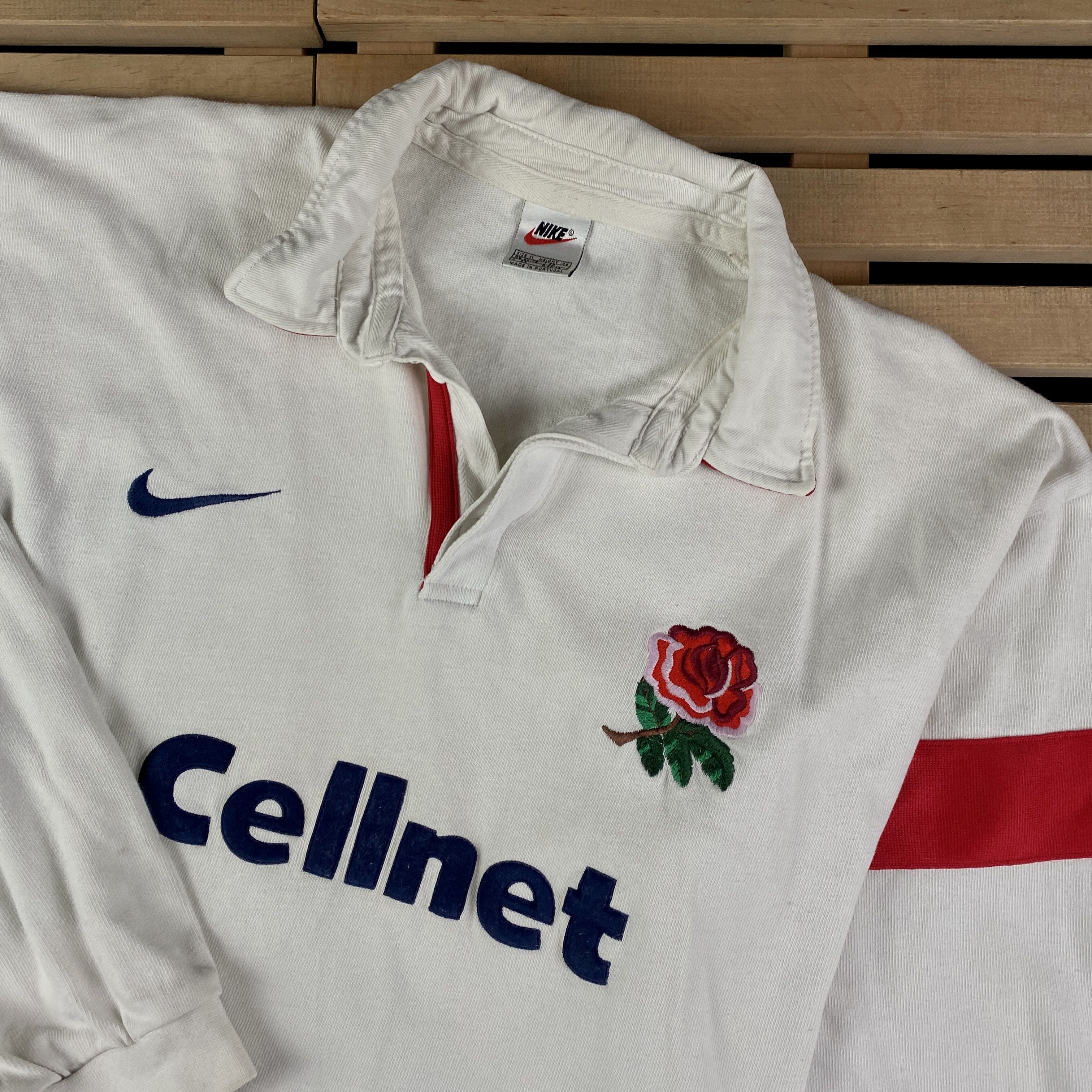 Nike Mens Vintage Long Sleeve Rugby Nike England Size XL Size US XL / EU 56 / 4 - 2 Thumbnail