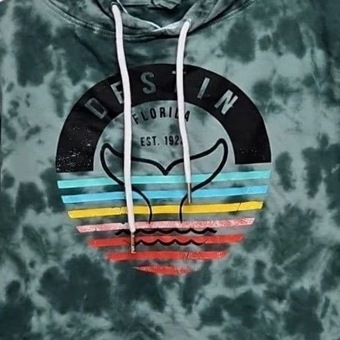 Vintage Y2K Exist Cropped Hoodie Medium Green Fairy Grunge Streetwear Acid Wash Destin Size M / US 6-8 / IT 42-44 - 2 Thumbnail