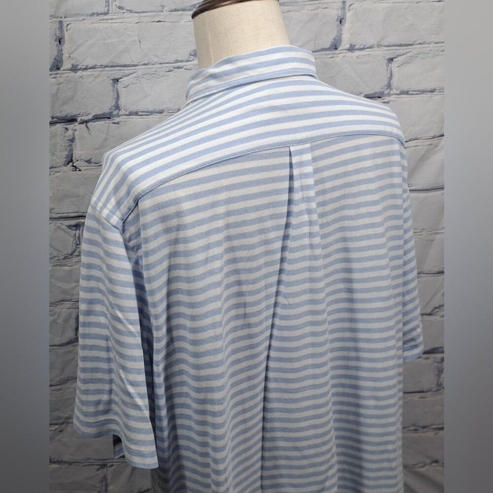 Ralph Lauren Ralph Lauren Knit Oxford Polo Shirt Blue White Striped 2XLT Size US XXL / EU 58 / 5 - 9 Thumbnail