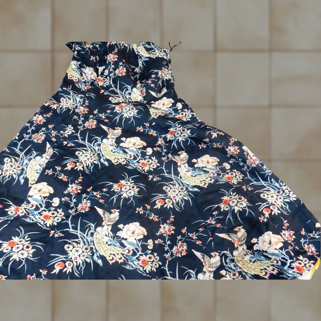 Joe Browns Joe Browns Dress Womens A-Line 10 Blue Floral Lined Sleeveless Mock Neck Puff Sleeve Knit Nylon Crochet Long Casual Designer Size L / US 10 / IT 46 - 1 Thumbnail