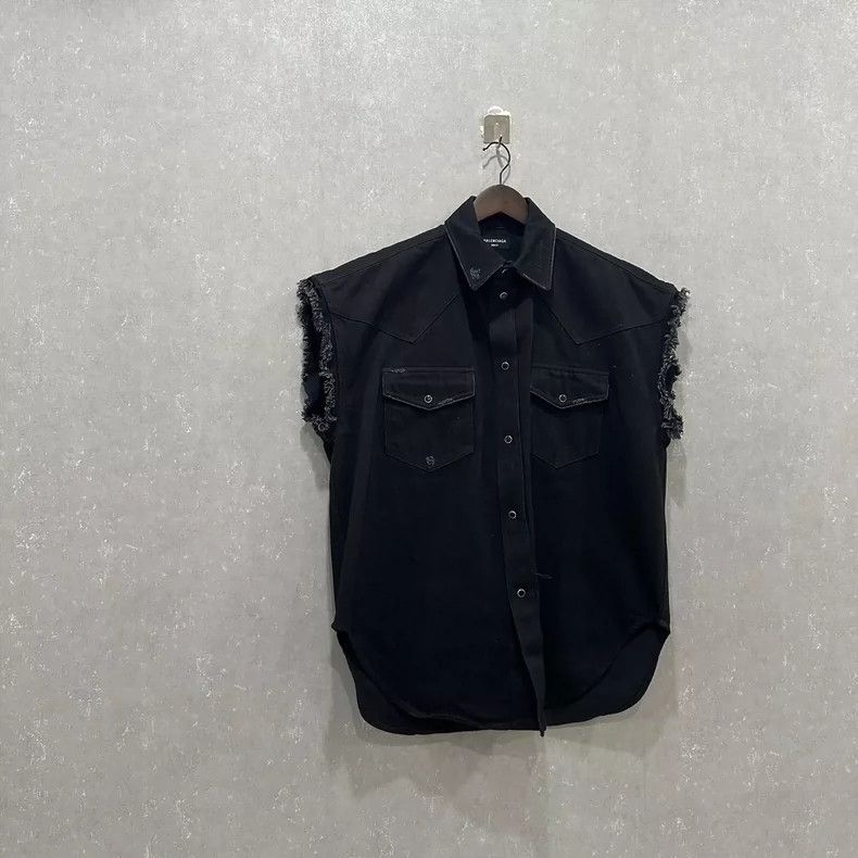 Balenciaga Balenciaga Black Sleeveless Shirt, Size XS Size US XS / EU 42 / 0 - 1 Thumbnail
