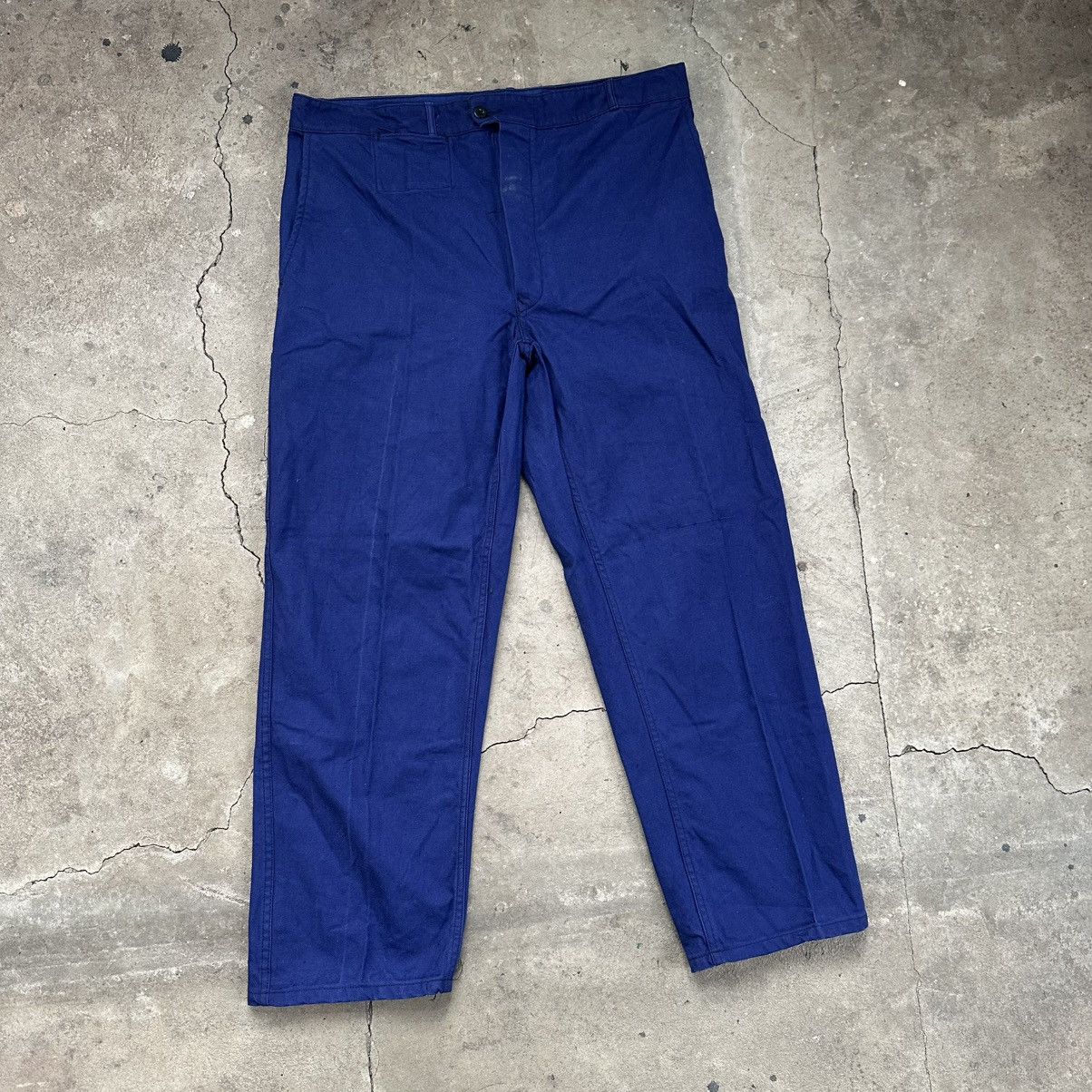 Le Laboureur 1970ʼs Vintage utility French HBT Sanfor Cotton Work Pants Size US 38 / EU 54 - 2 Thumbnail