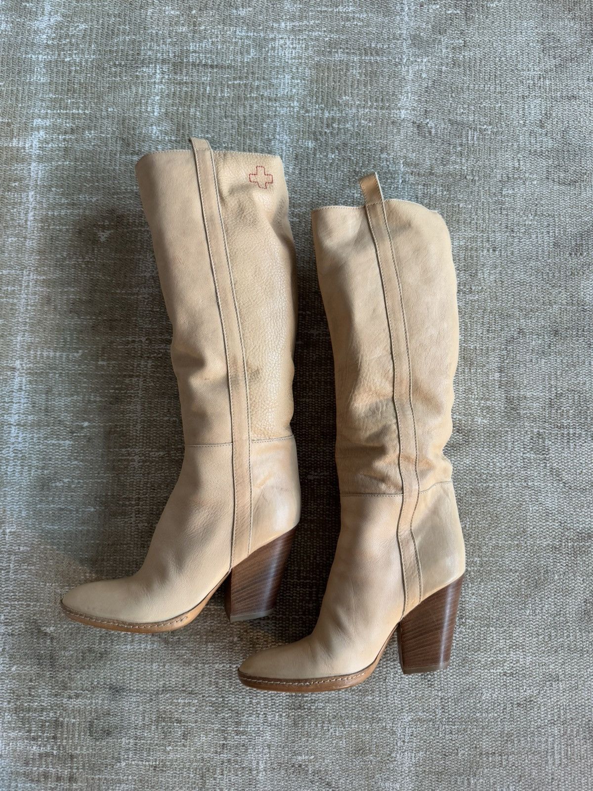 A.F. Vandevorst Rare A.F. Vandevorst tan/nude leather heeled boots sz 37 Size US 7 / IT 37 - 1 Thumbnail