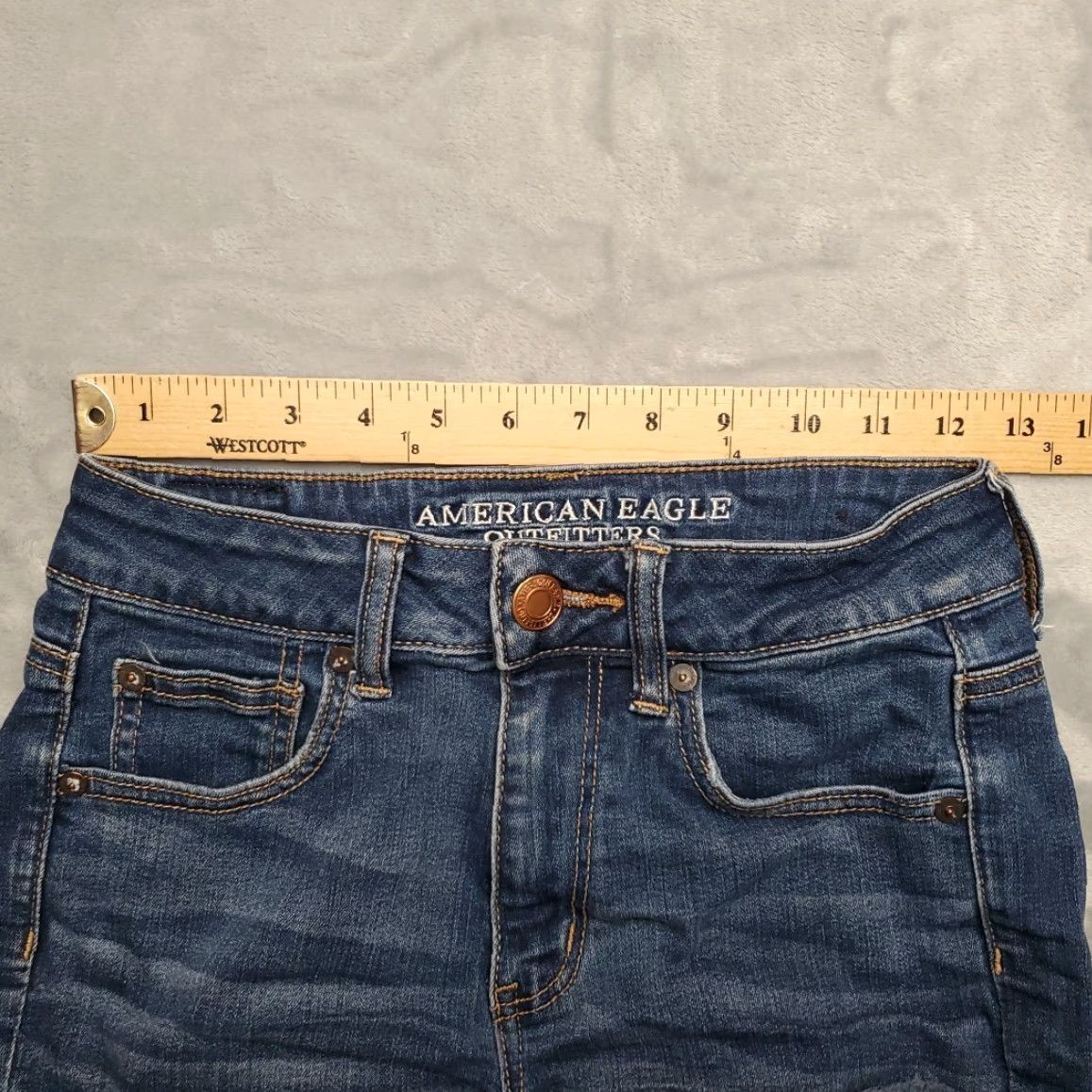 American Eagle Outfitters American Eagle Shorts Womens 2 Denim Micro Mini Shortie Super Stretch Cutoff Size 26" / US 2 / IT 38 - 7 Thumbnail