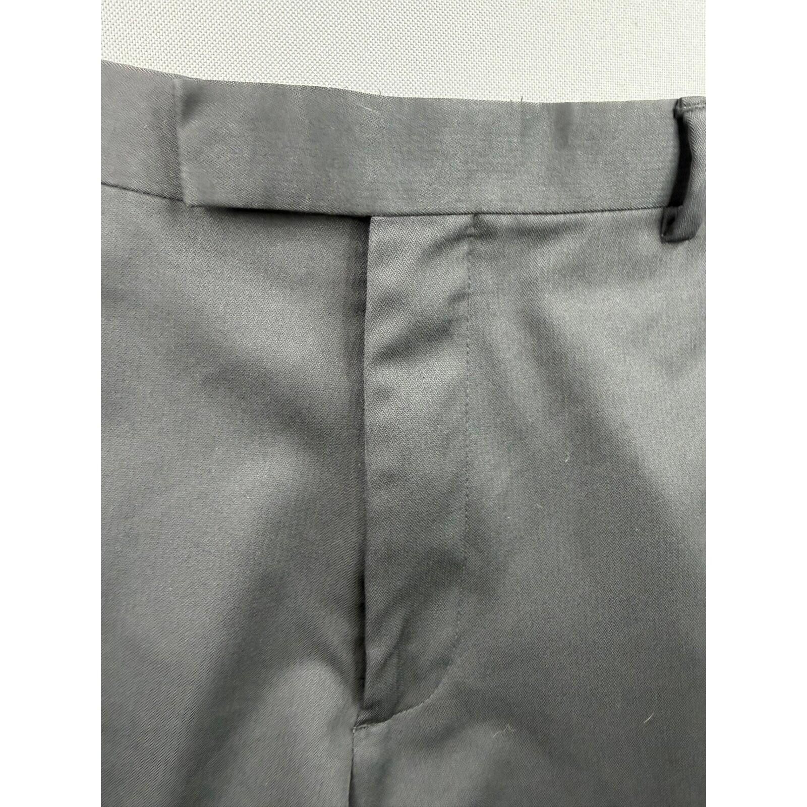 Liz Claiborne Claiborne Dress Pants Mens Gray Herringbone Flat Front 30x32 Size US 30 / EU 46 - 3 Thumbnail