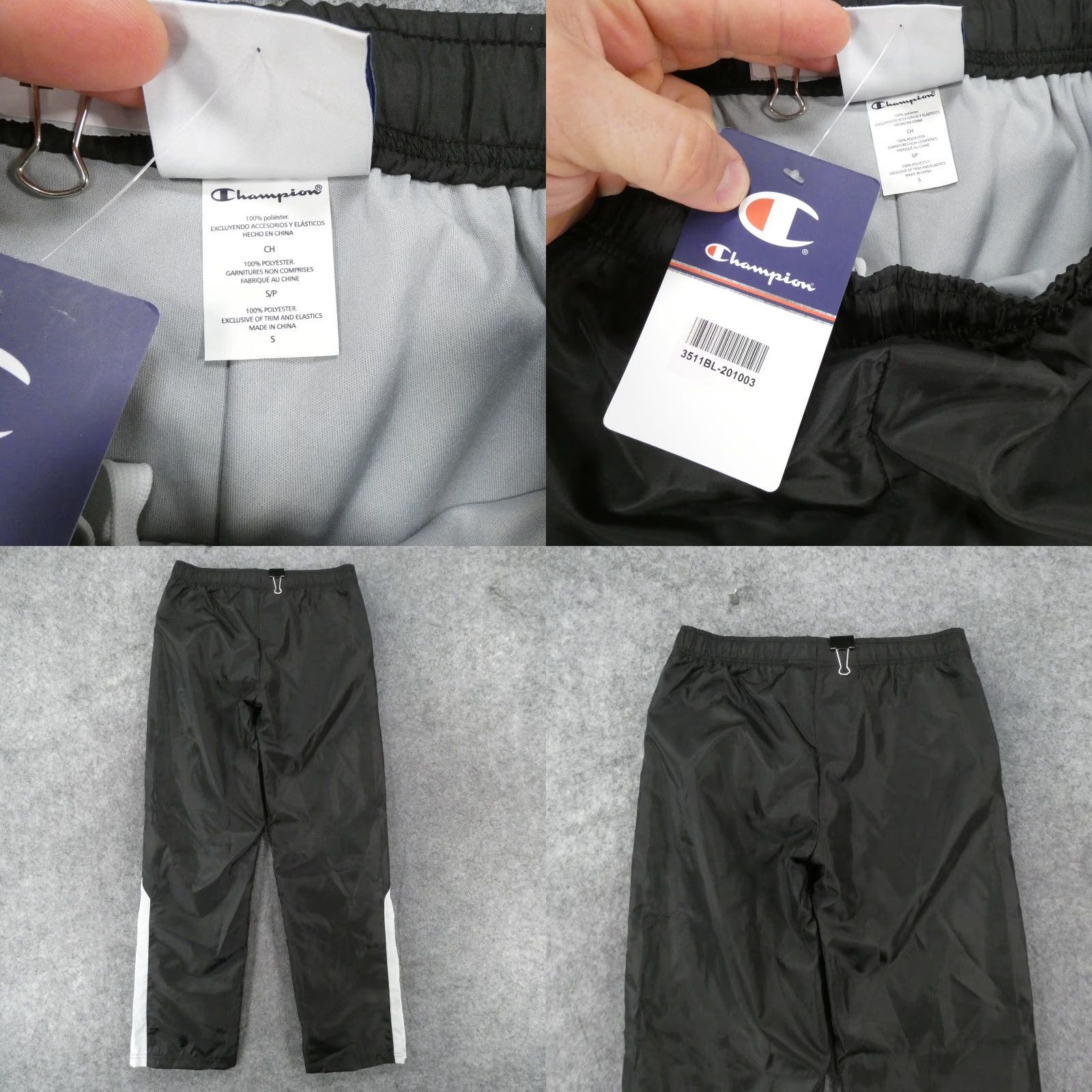 Champion Champion Womens Track Pants Small Black White Softshell Straight Leg NWT Size 28" / US 6 / IT 42 - 9 Thumbnail