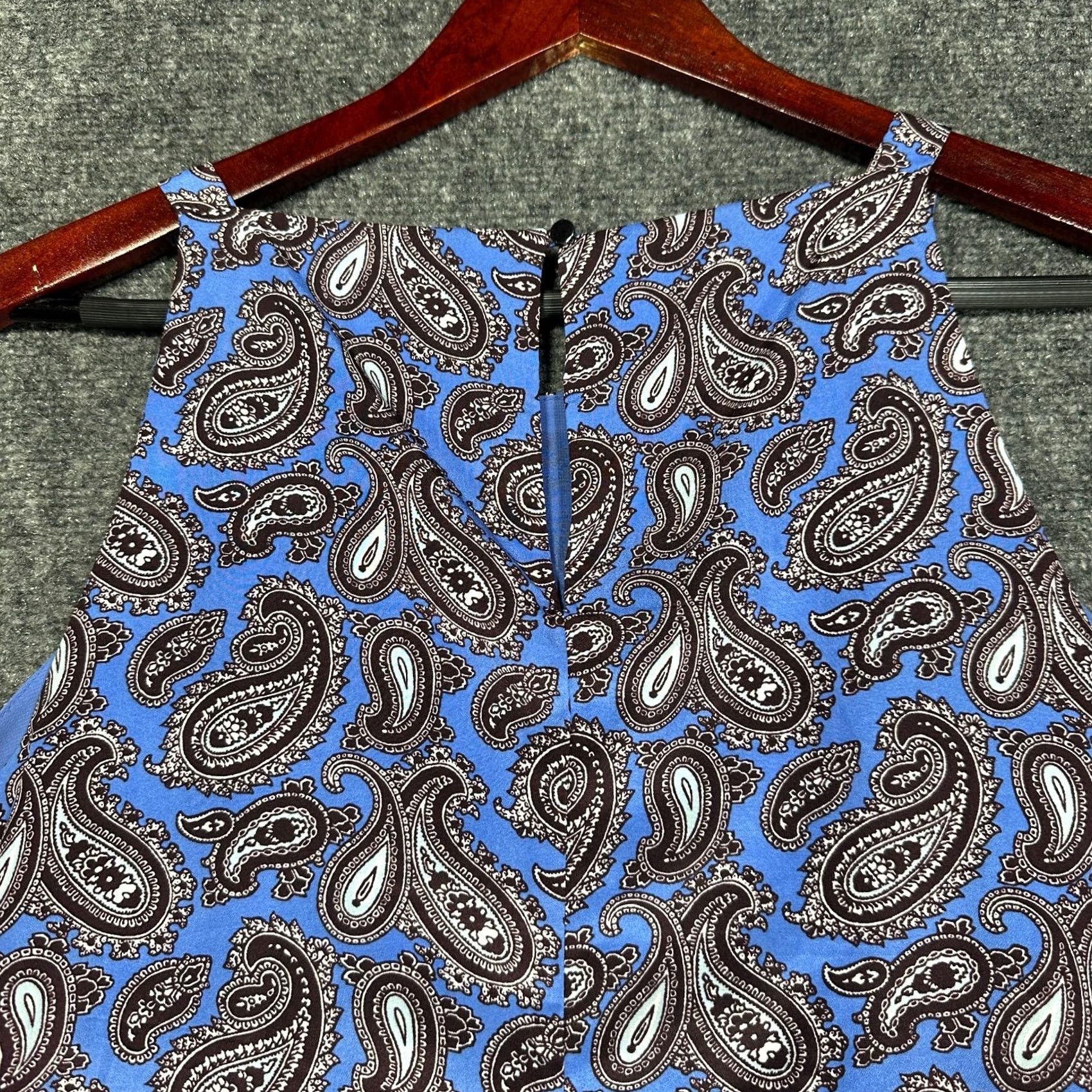 Banana Republic Banana Republic Top Womens Large Royal Blue Print Shell Sleeveless Lined Keyhole Blouse Size L / US 10 / IT 46 - 7 Thumbnail