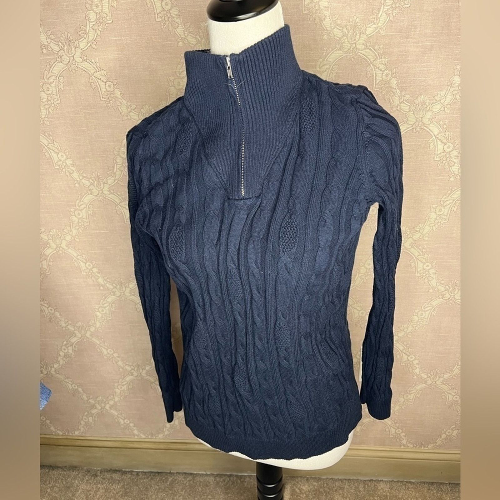 Lands' End Lands' End Cable knit Turtleneck Sweater Size XS Size XS / US 0-2 / IT 36-38 - 1 Thumbnail