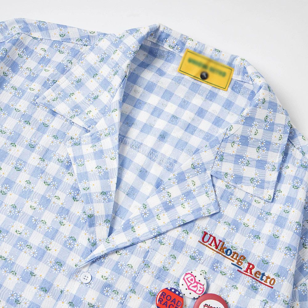 Japanese Brand Japanese retro street pocket floral loose plaid shirt Size US L / EU 52-54 / 3 - 3 Thumbnail
