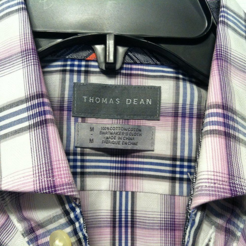 Thomas Dean THOMAS DEAN MENS NEW 100%COTTON CASUAL SHIRT SIZE: M Size US M / EU 48-50 / 2 - 8 Thumbnail