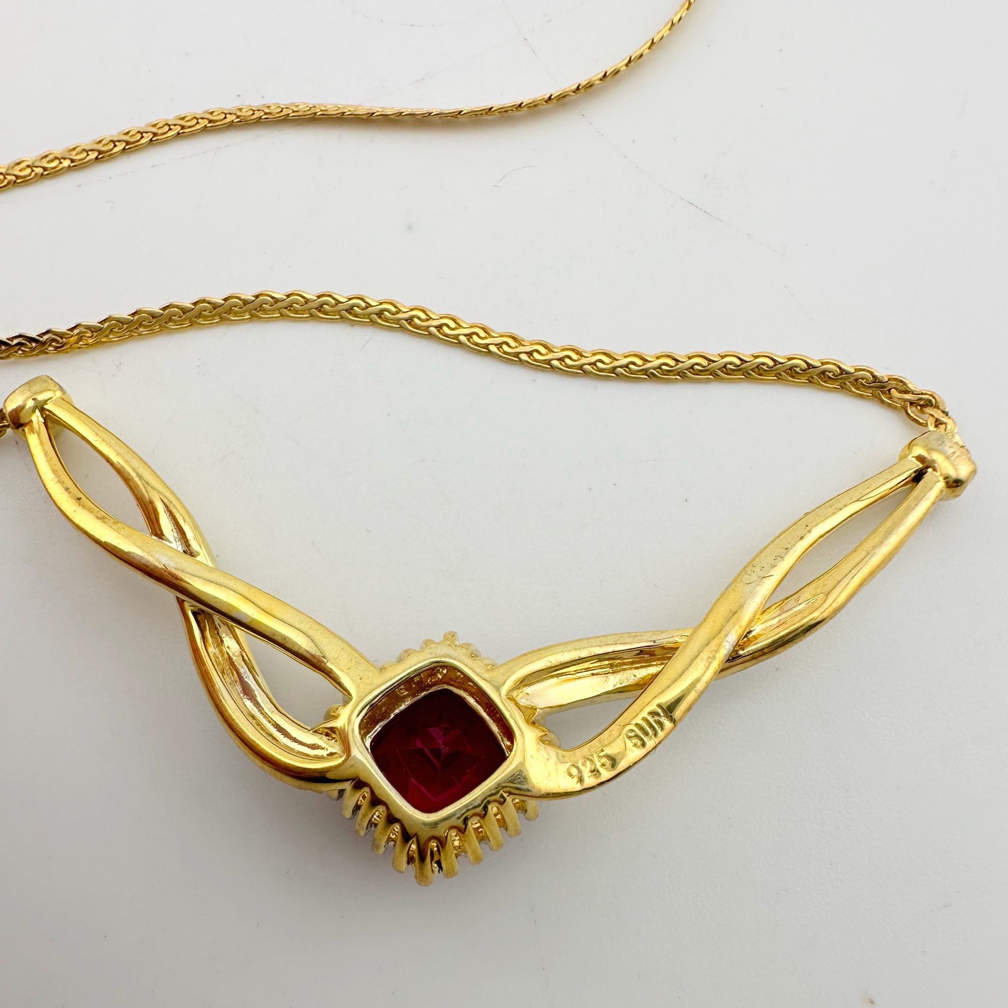 Other Elegant Lab Created Ruby and White Sapphire Infinite Loop Ne Size ONE SIZE - 9 Thumbnail
