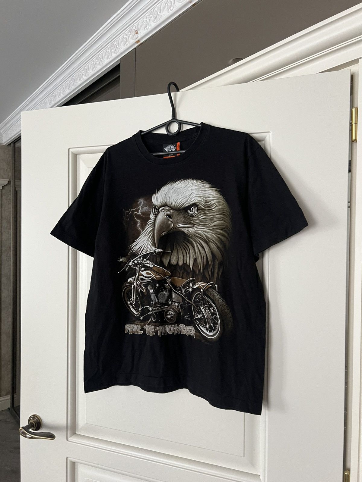 Vintage Vintage Biker Eagle Motorcycle Tee “Feel The Thunder” Size US L / EU 52-54 / 3 - 2 Thumbnail