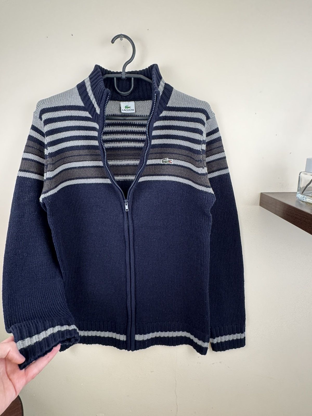 Lacoste Vintage Lacoste Knitwear Sweater S Striped Blu Gray Casual Size US S / EU 44-46 / 1 - 9 Thumbnail