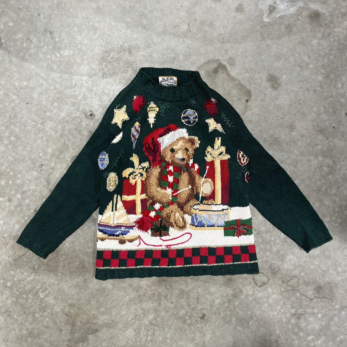 Holiday Brand × Japanese Brand × Vintage Vintage "Drum Bear" Ugly Christmas Knit Sweater Mens Medium Size US M / EU 48-50 / 2 - 2 Thumbnail