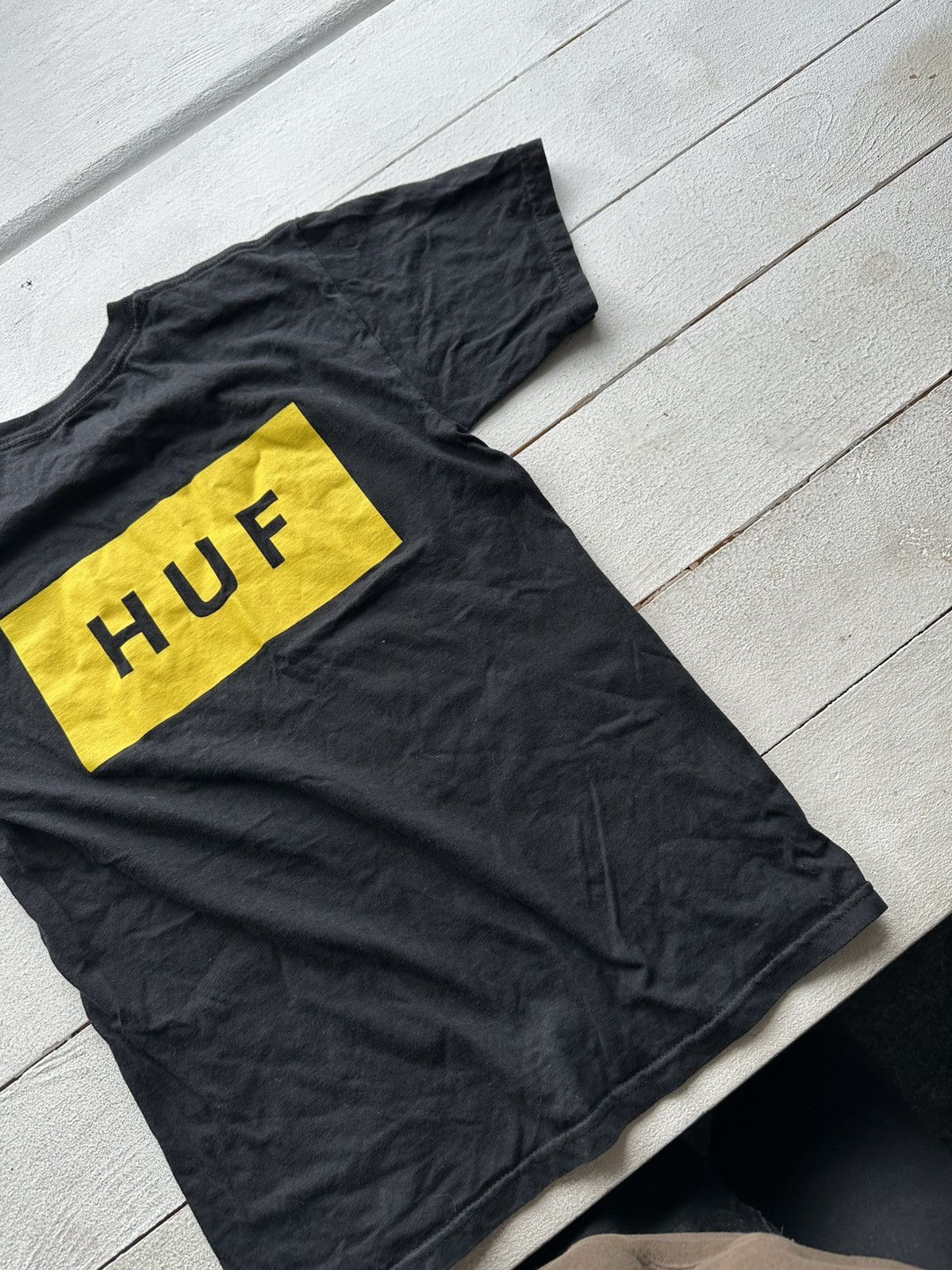Huf × Vintage ❗️HUF vintage 90s BIG LOGO t shirt sk8 rap black Size US S / EU 44-46 / 1 - 3 Thumbnail