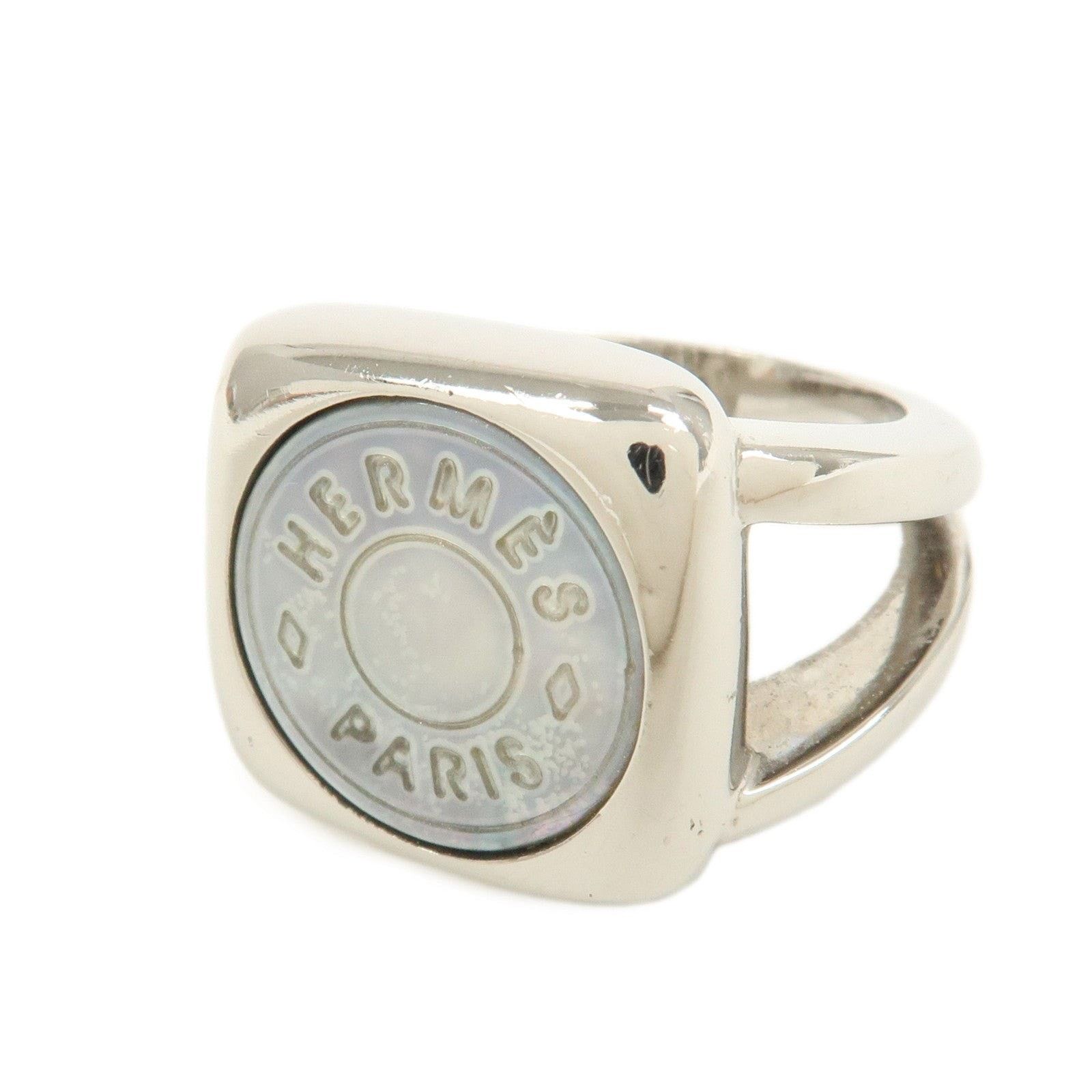 Hermes Hermes Sellier Shell Sterling Silver Ring Size ONE SIZE - 1 Thumbnail