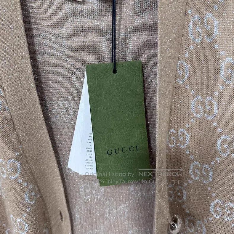 Gucci Gucci Gold and silver thread GG jacquard knitted cardigan Size S / US 4 / IT 40 - 7 Thumbnail