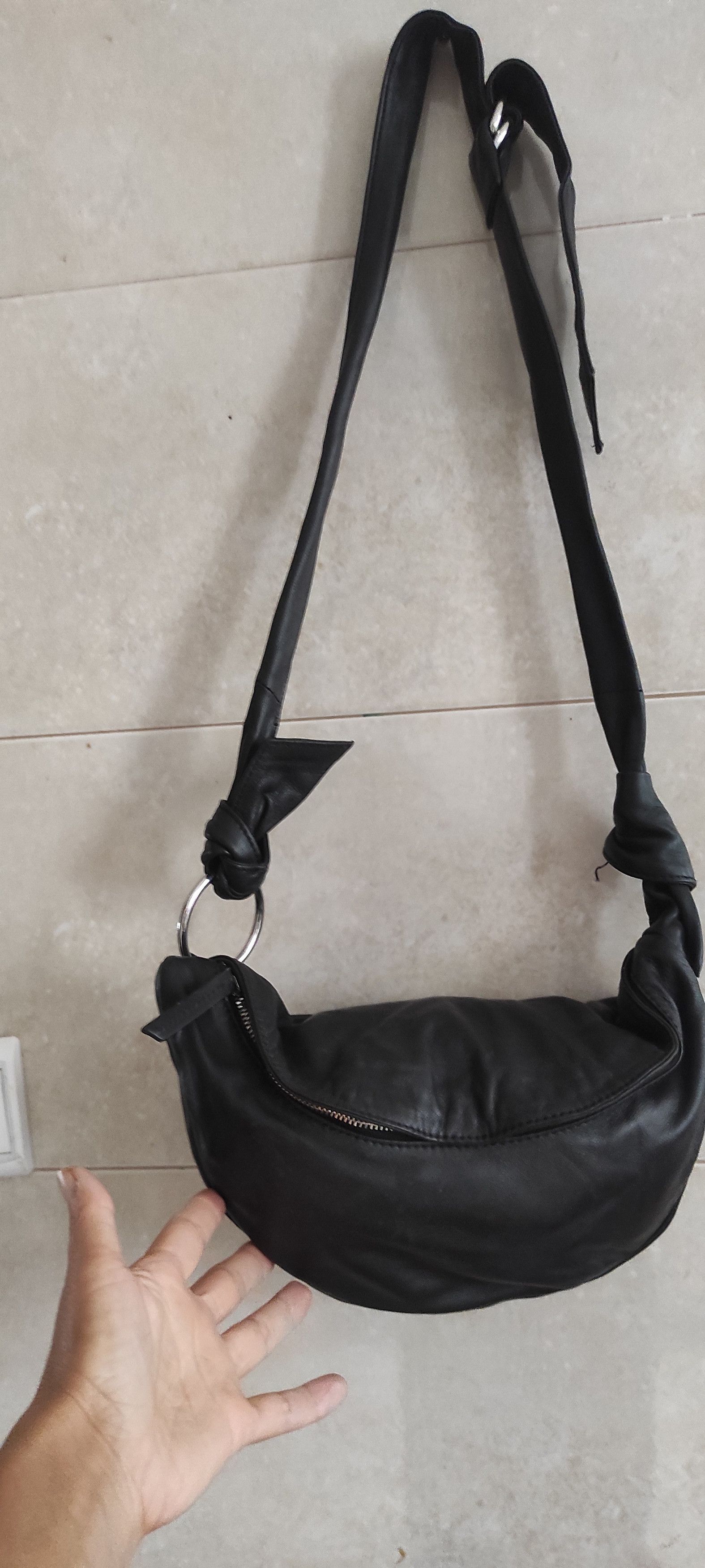 Leather × Zara Zara Sheep Leather Hobo Soft Skin Shoulder Bag Black Size ONE SIZE - 5 Thumbnail