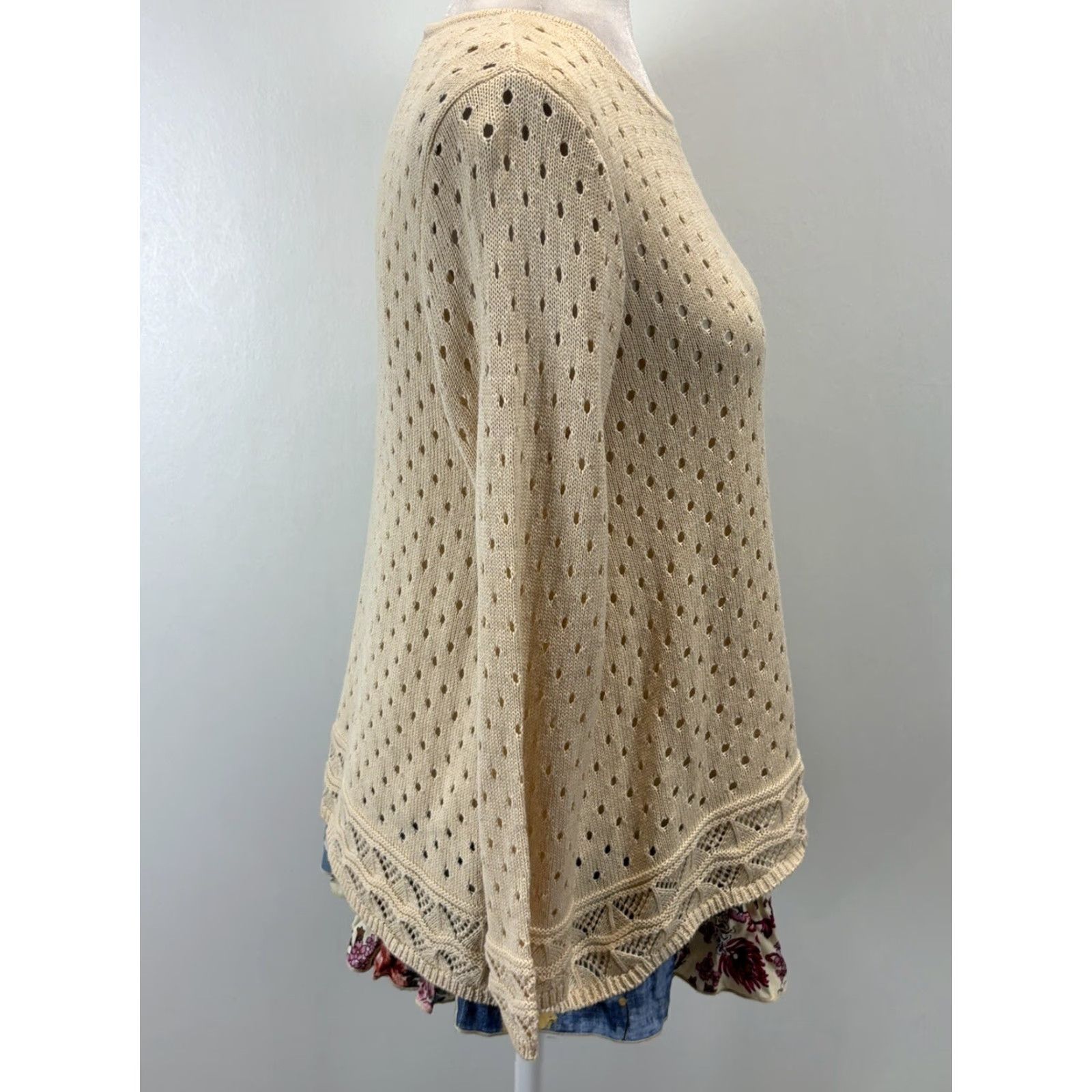 Vintage John Mark Women's Sweater Small Ivory Knit Crew Neck Pullover Cotton Blend Size S / US 4 / IT 40 - 4 Thumbnail