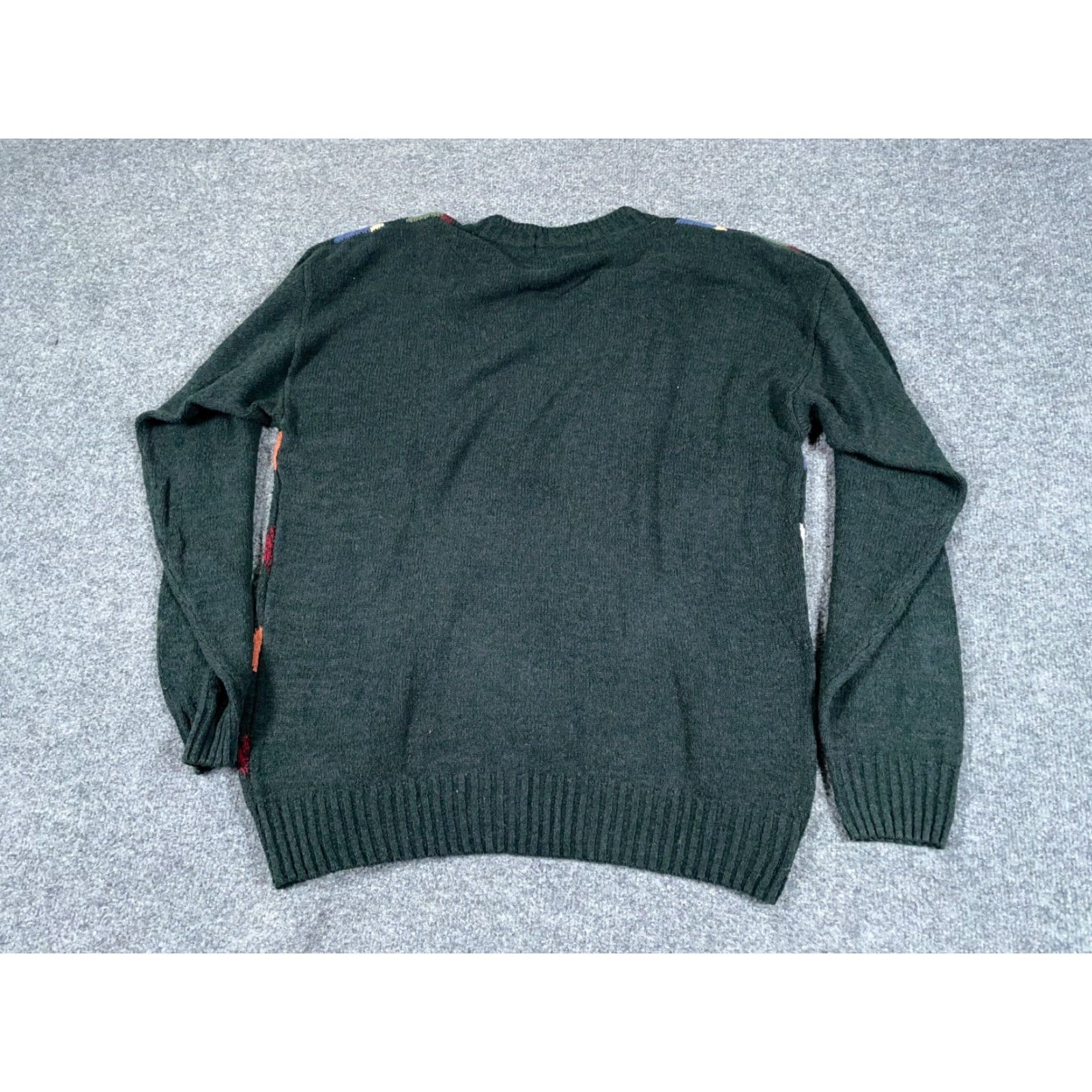 Vintage VINTAGE Northern Isles V-Neck Sweater Adult Large Dark Green Argyle Diamond Pattern Silk-Nylon Knit 90s Retro Mens Size US L / EU 52-54 / 3 - 2 Thumbnail