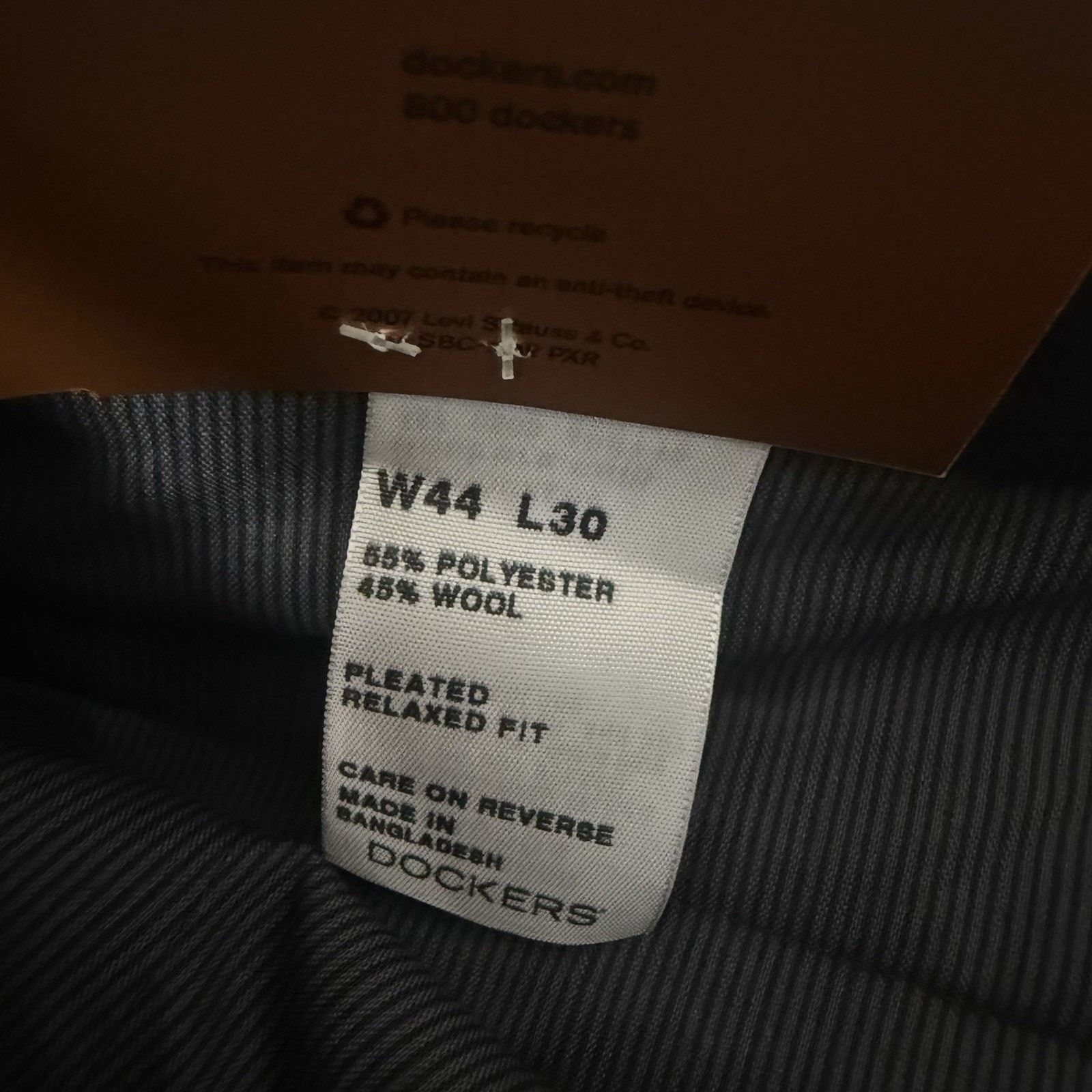 Dockers Dockers Premium Parker Dress Pant 44x30 Pleated Cuffed Wool Size US 44 / EU 60 - 3 Thumbnail