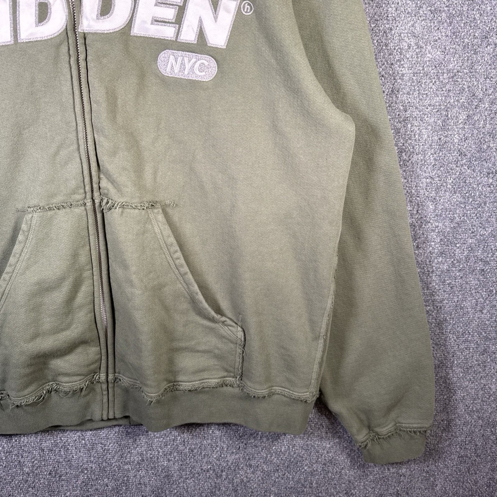 HIDDEN Hidden NYC Hoodie Adult 2XL Green Zip Up Thermal Baggy Hype Size US XXL / EU 58 / 5 - 6 Thumbnail
