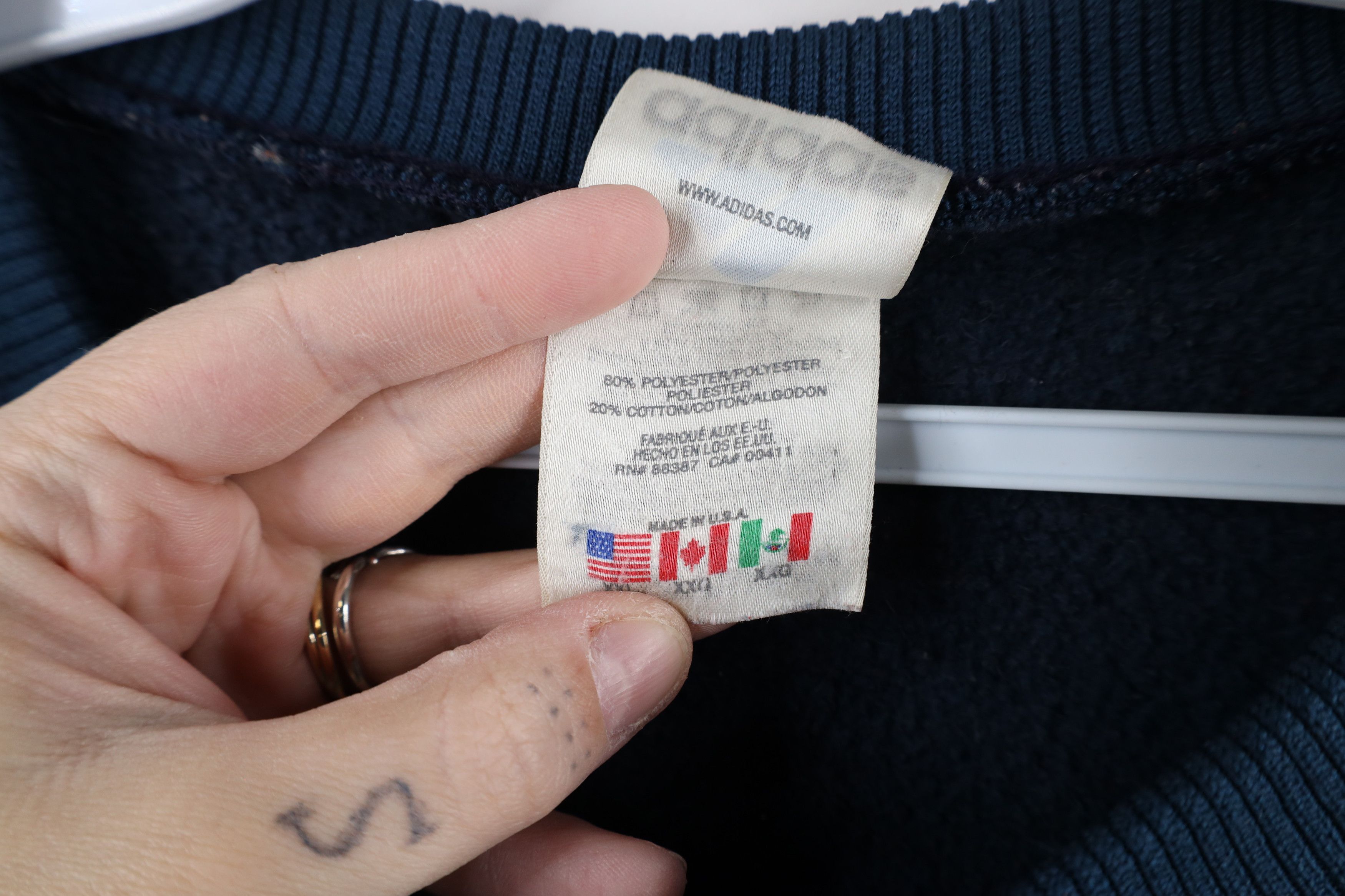 Adidas × Vintage Vintage 90s Adidas Spell Out Box Logo Crewneck Sweatshirt Size US XXL / EU 58 / 5 - 8 Thumbnail