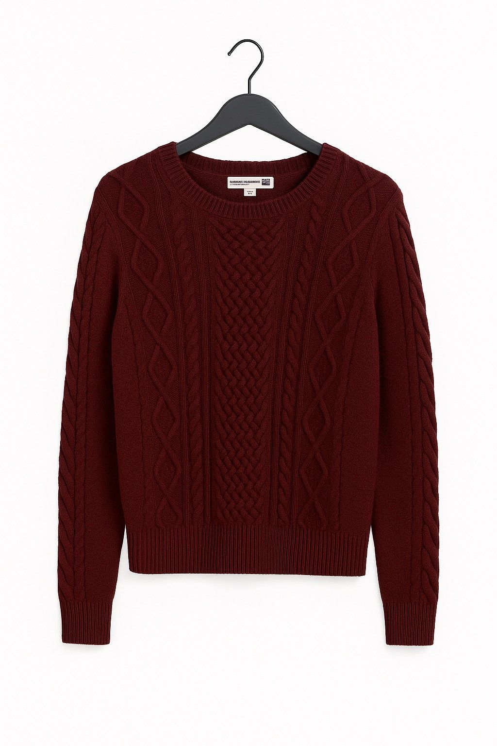 Uniqlo Ines de la Fressange Paris Burgundy Cable Knit Sweater Size L / US 10 / IT 46 - 1 Thumbnail