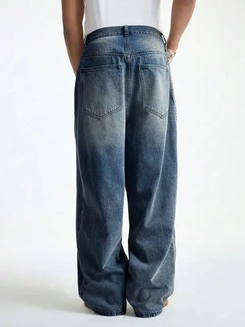 Jean Washed Y2k Denim Jeans Loose fit Baggy Size US 36 / EU 52 - 4 Thumbnail