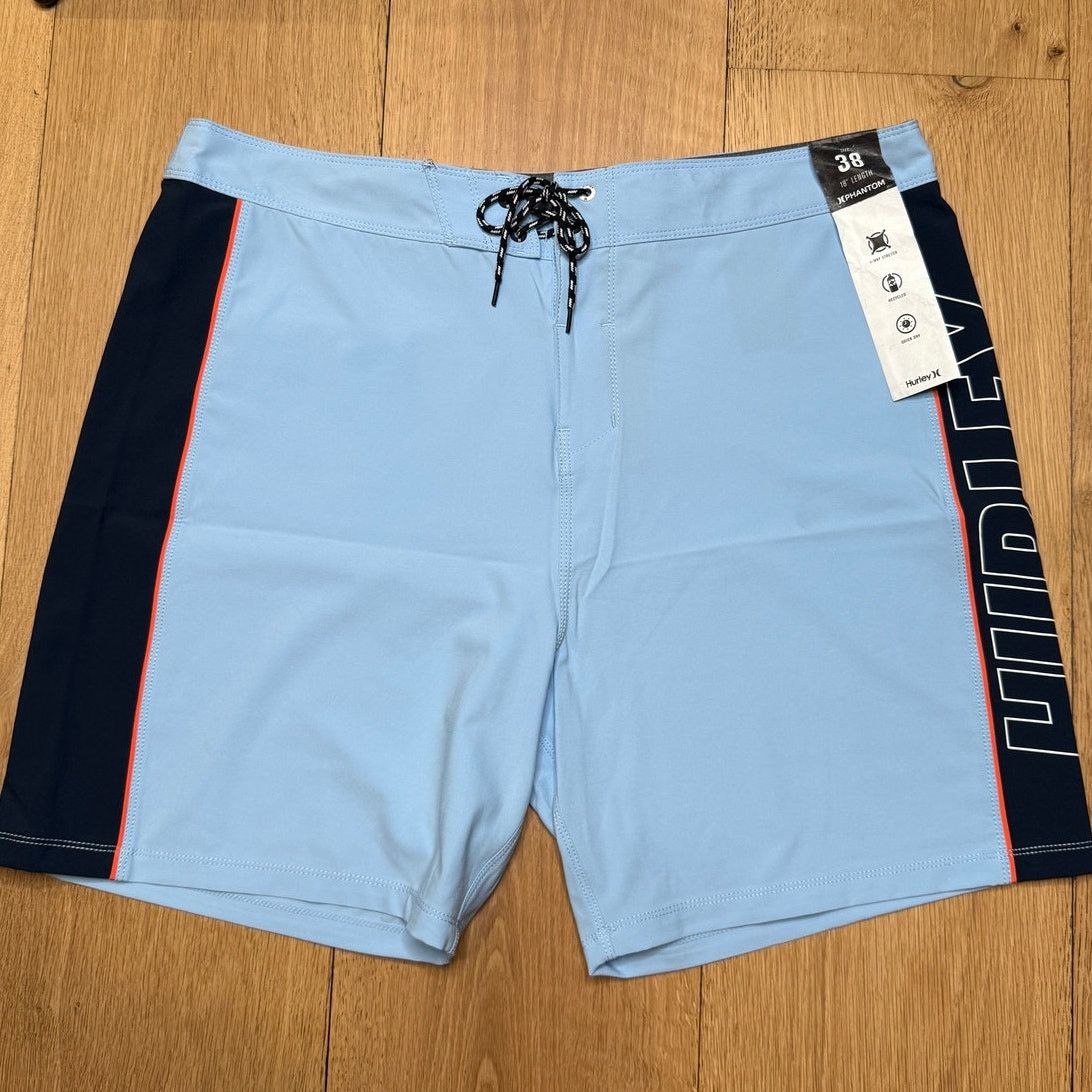 Hurley NWT Hurley Phantom Solid Psychic Blue Stripe Boardshort 18" Size US 38 / EU 54 - 1 Thumbnail
