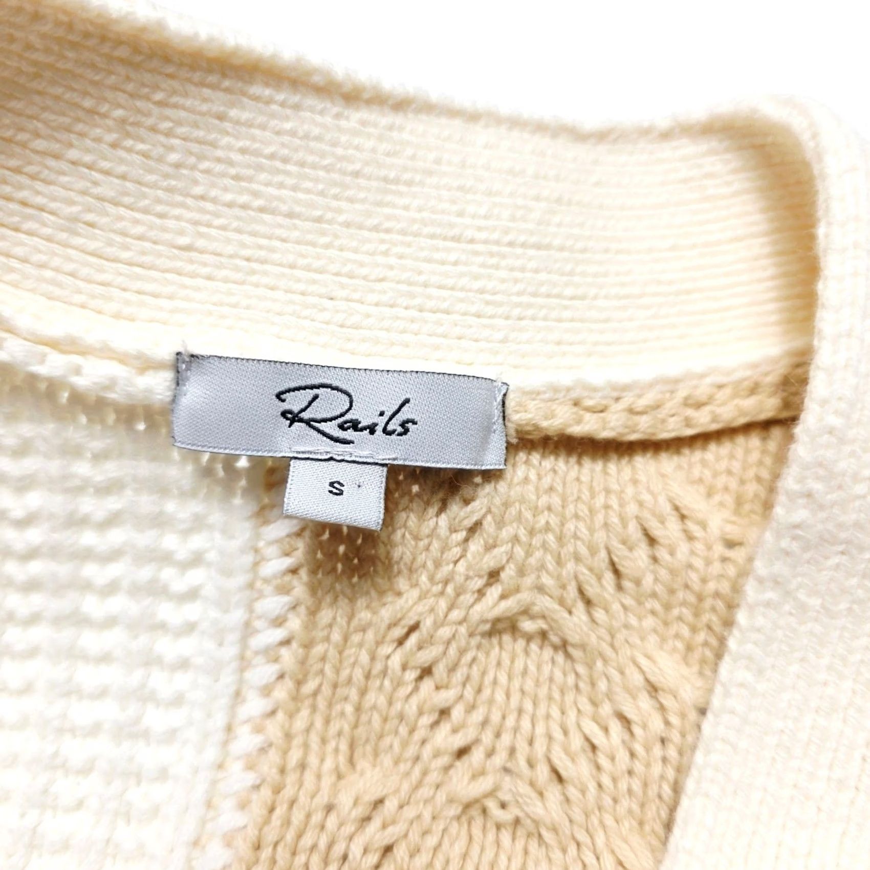Rails Rails Reese V-Neck Cardigan Cream Patchwork Button-down Sweater Size Small Women Size S / US 4 / IT 40 - 3 Thumbnail