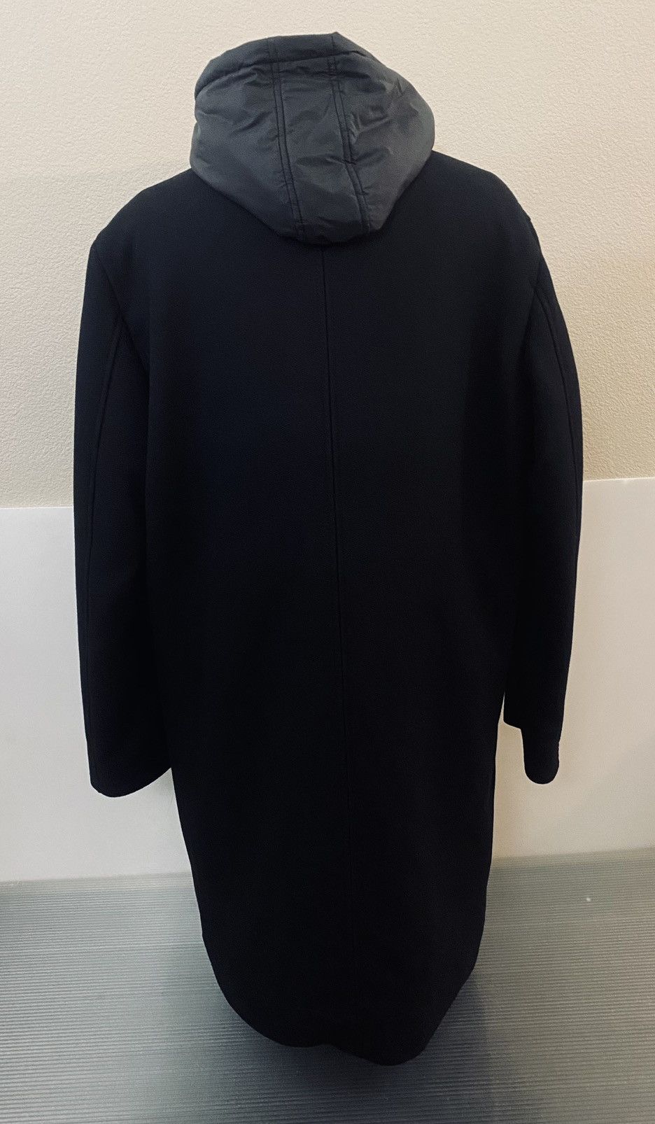 John Varvatos John Varvatos 🇮🇹 noir wool techno lined hood overcoat 56 NEW Size US XL / EU 56 / 4 - 4 Thumbnail