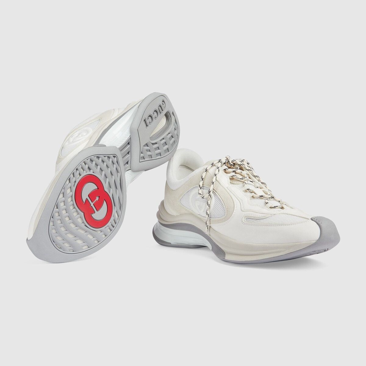 Gucci o1s1wg110125 Run Sneakers in White/Beige Size US 13 / EU 46 - 6 Thumbnail