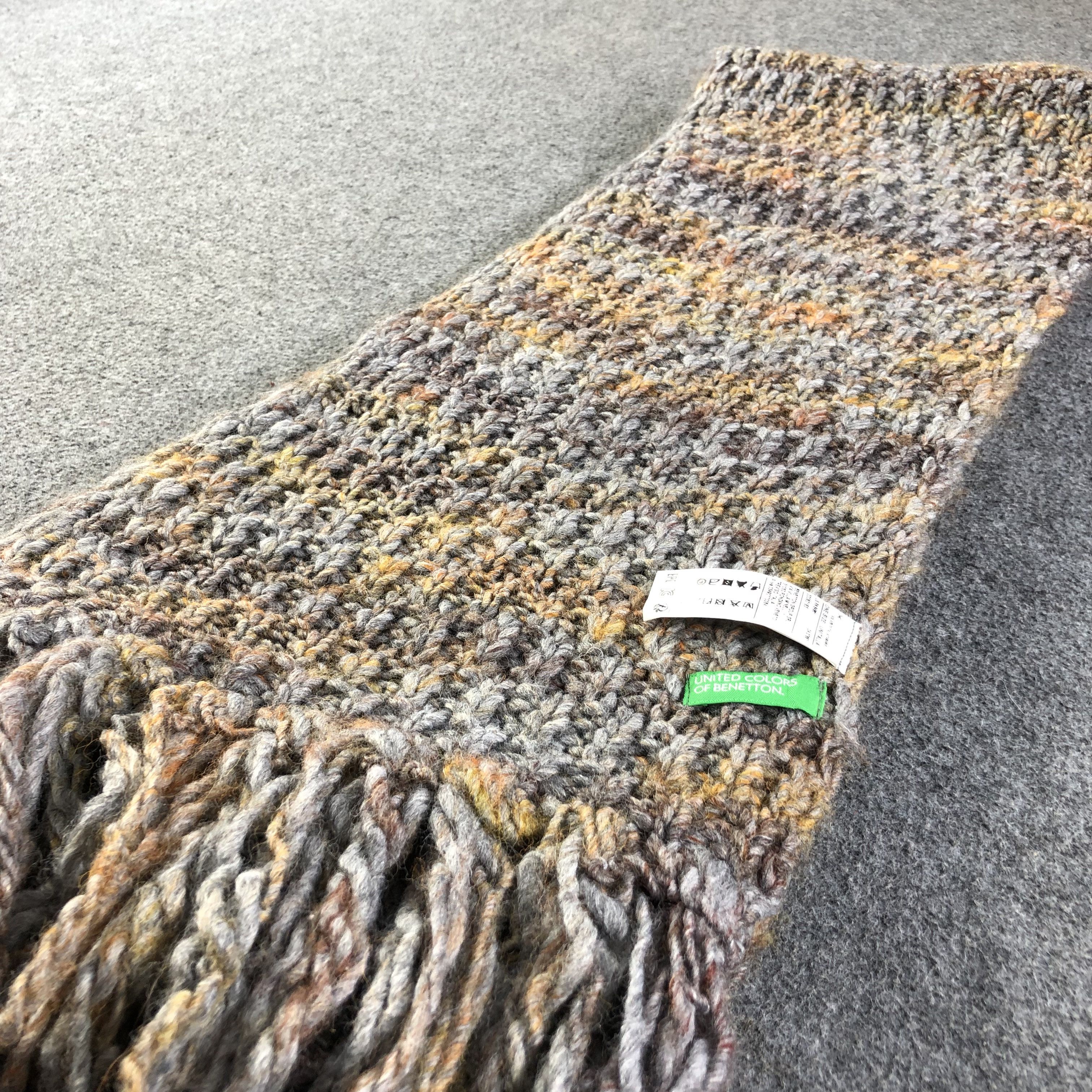 United Colors Of Benetton United Colors of Benetton Long Wool Scarf Muffler V1213 Size ONE SIZE - 3 Thumbnail