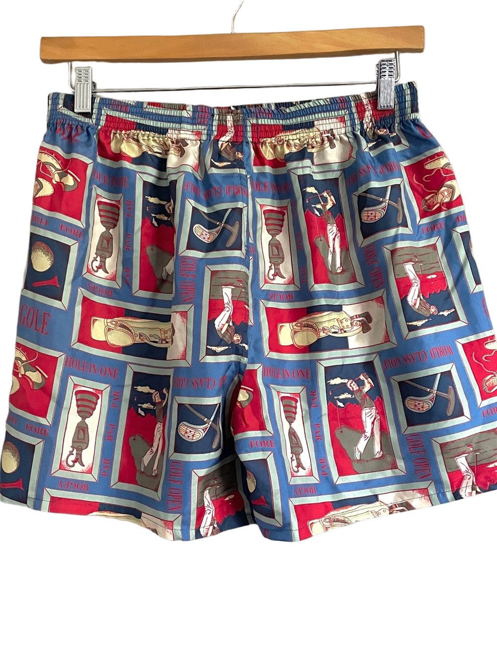Vintage Vintage Golf Themed Silk Boxers Shorts - Large Size US 35 - 2 Thumbnail