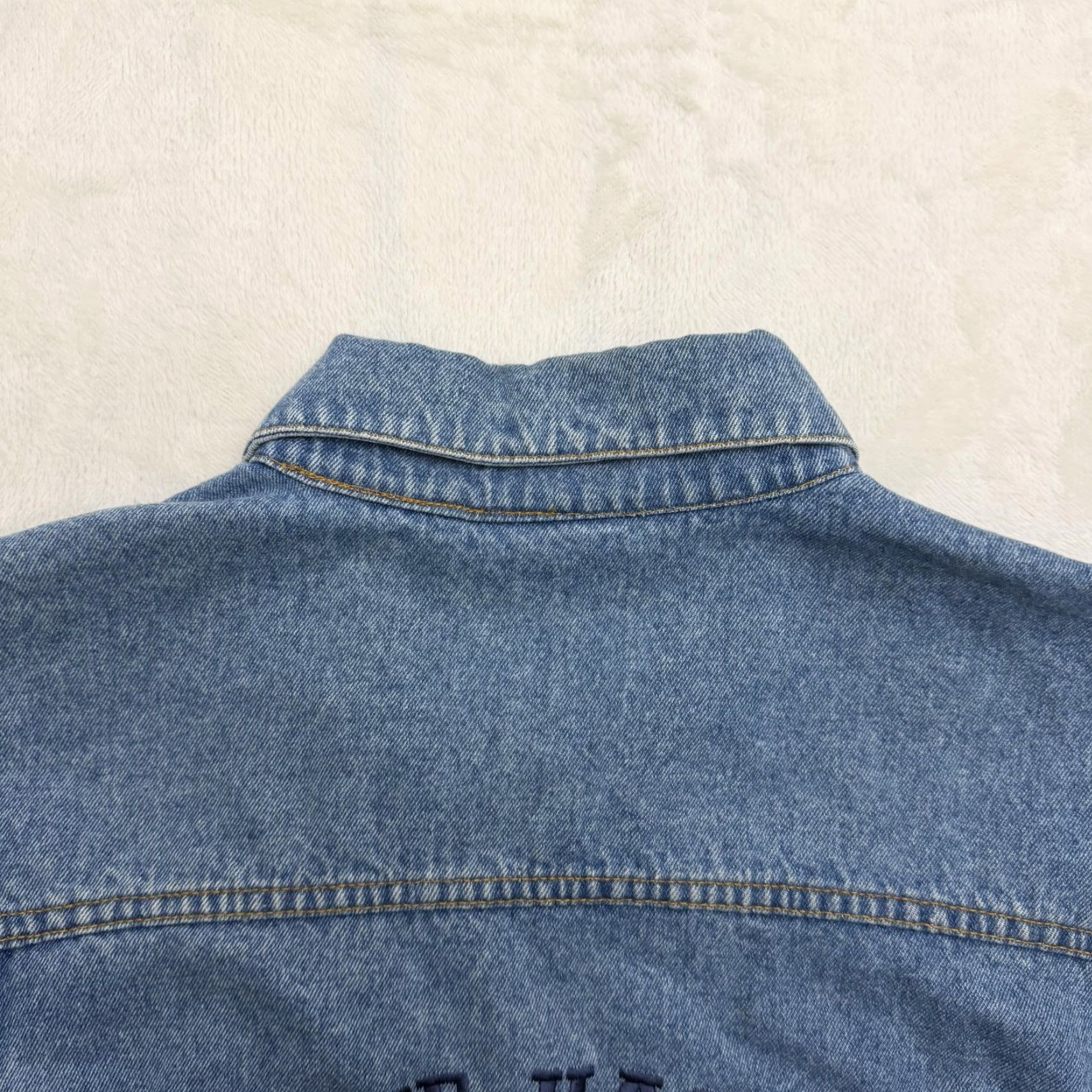 Harley Davidson VINTAGE Harley-Davidson NY Jacket Mens Large Blue Denim Cafe Embroidered 90s Size US L / EU 52-54 / 3 - 3 Thumbnail