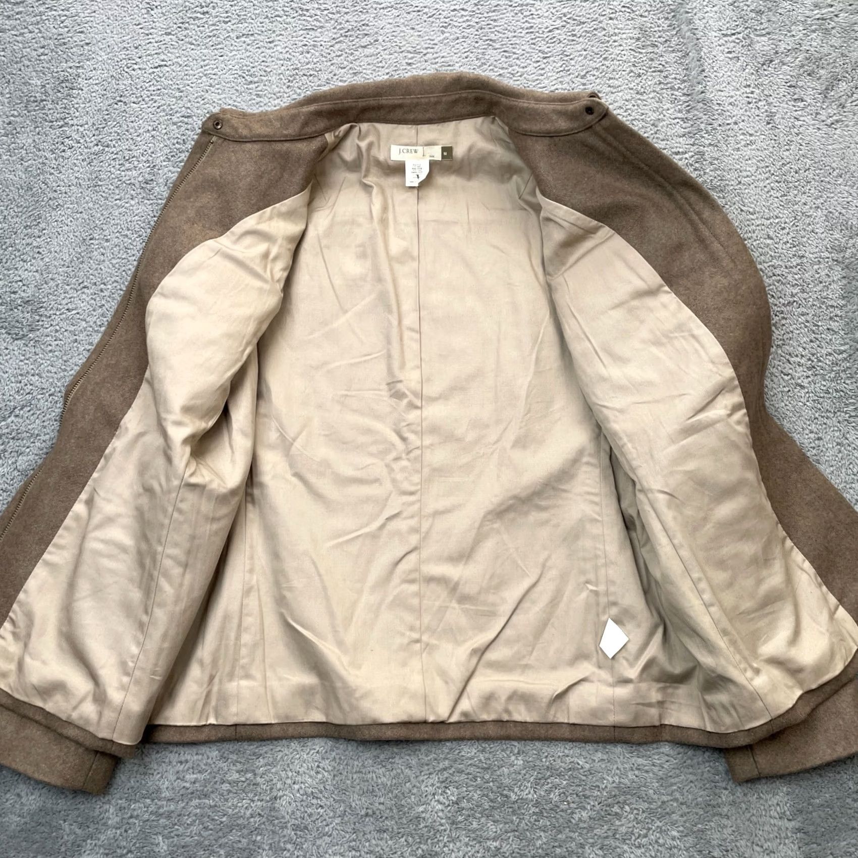 J.Crew VINTAGE J.CREW Jacket Womens Medium Brown Coat Wool Blend Lined Full Zip Formal City Classic Preppy Size M / US 6-8 / IT 42-44 - 3 Thumbnail