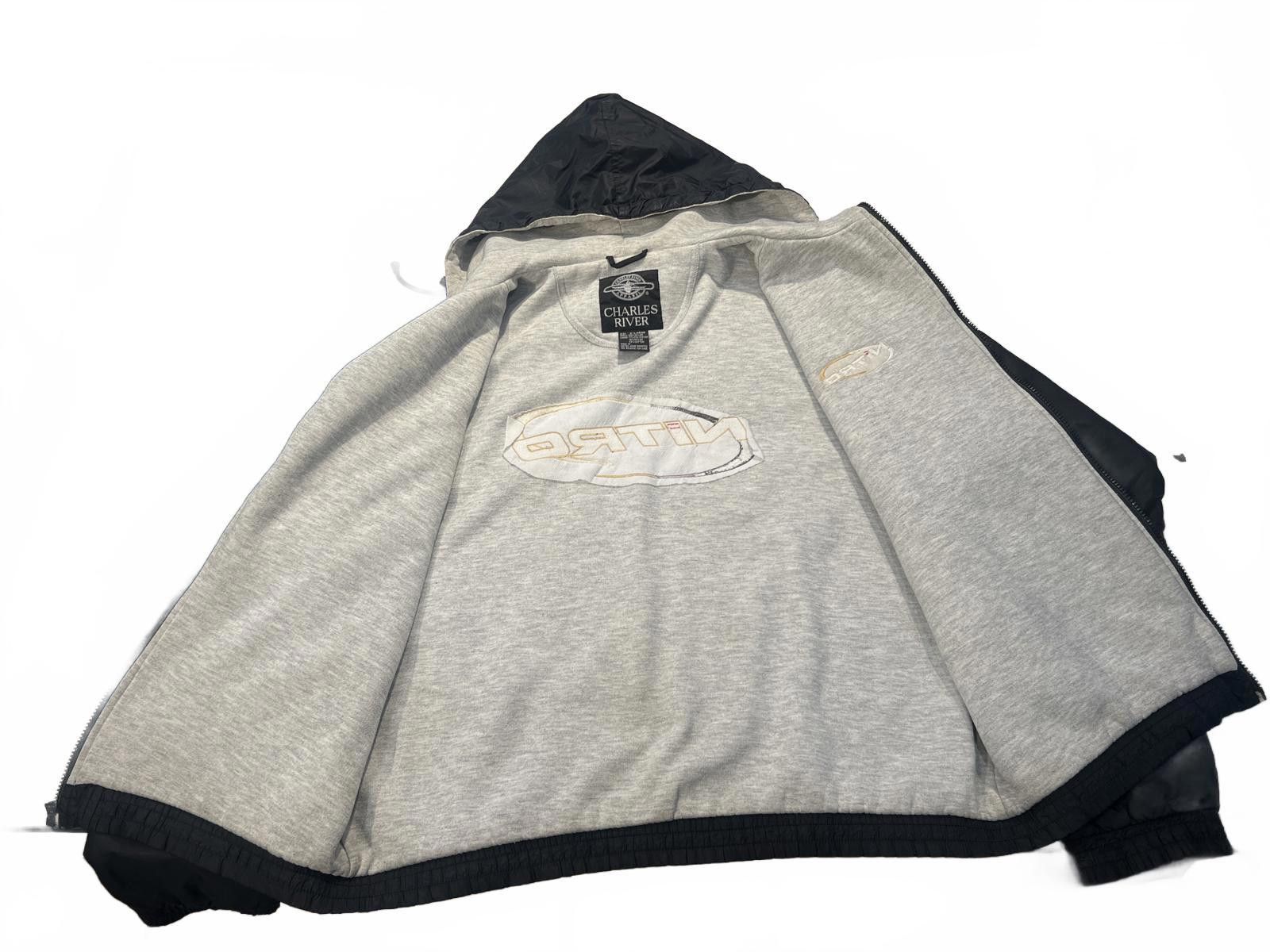 Other VTG Charles River "Nitro Racing" Branded Hooded Windbreaker Size US XL / EU 56 / 4 - 4 Thumbnail