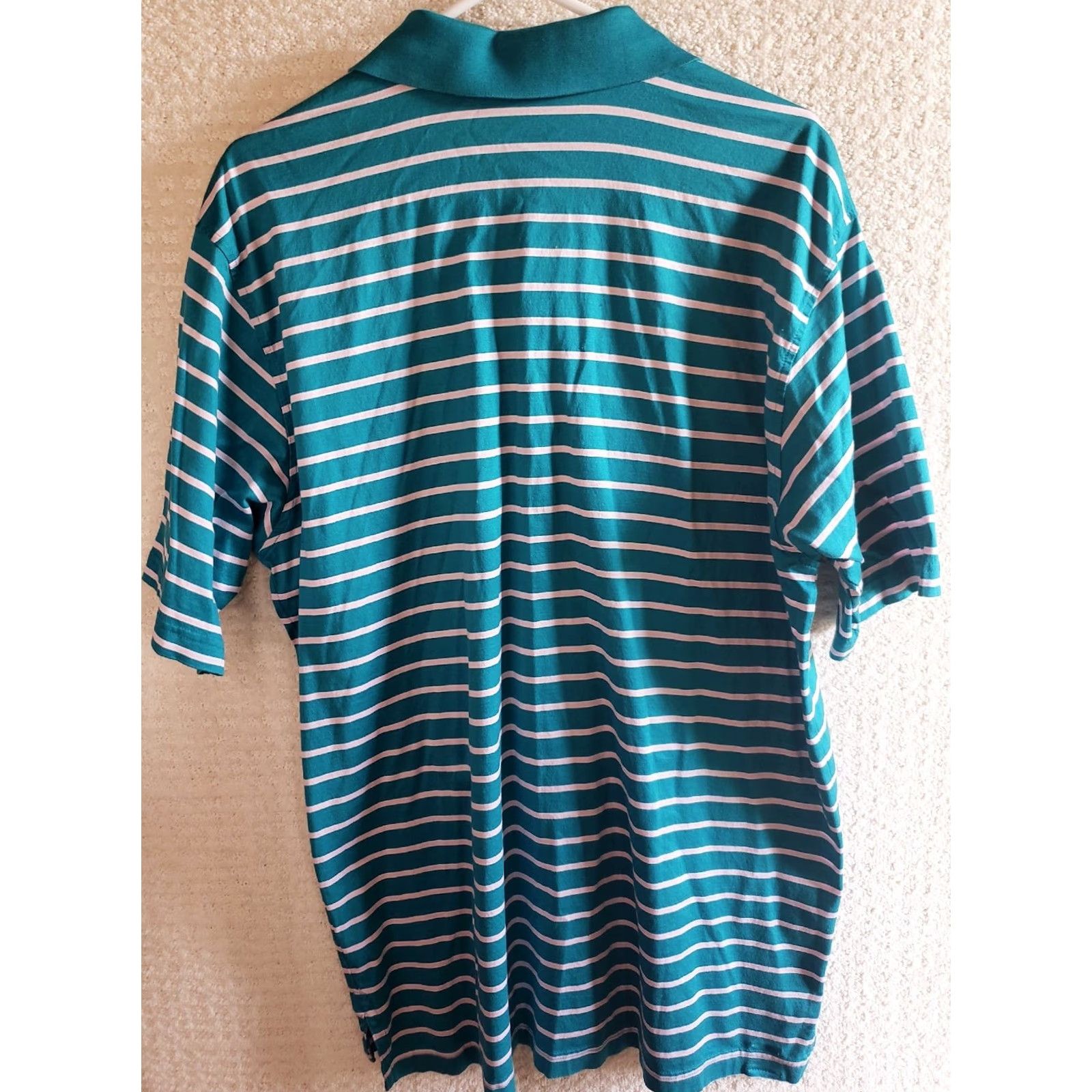 Peter Millar VINTAGE Peter Millar Polo Golf Shirt Mens XL Teal Pink Stripe Short Sleeve 100% Cotton Size US XL / EU 56 / 4 - 6 Thumbnail