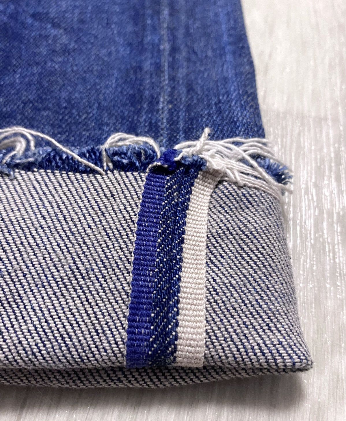 DENHAM Razor Washed Distressed Patchwork Stitched Fringed Torn Size US 30 / EU 46 - 9 Thumbnail