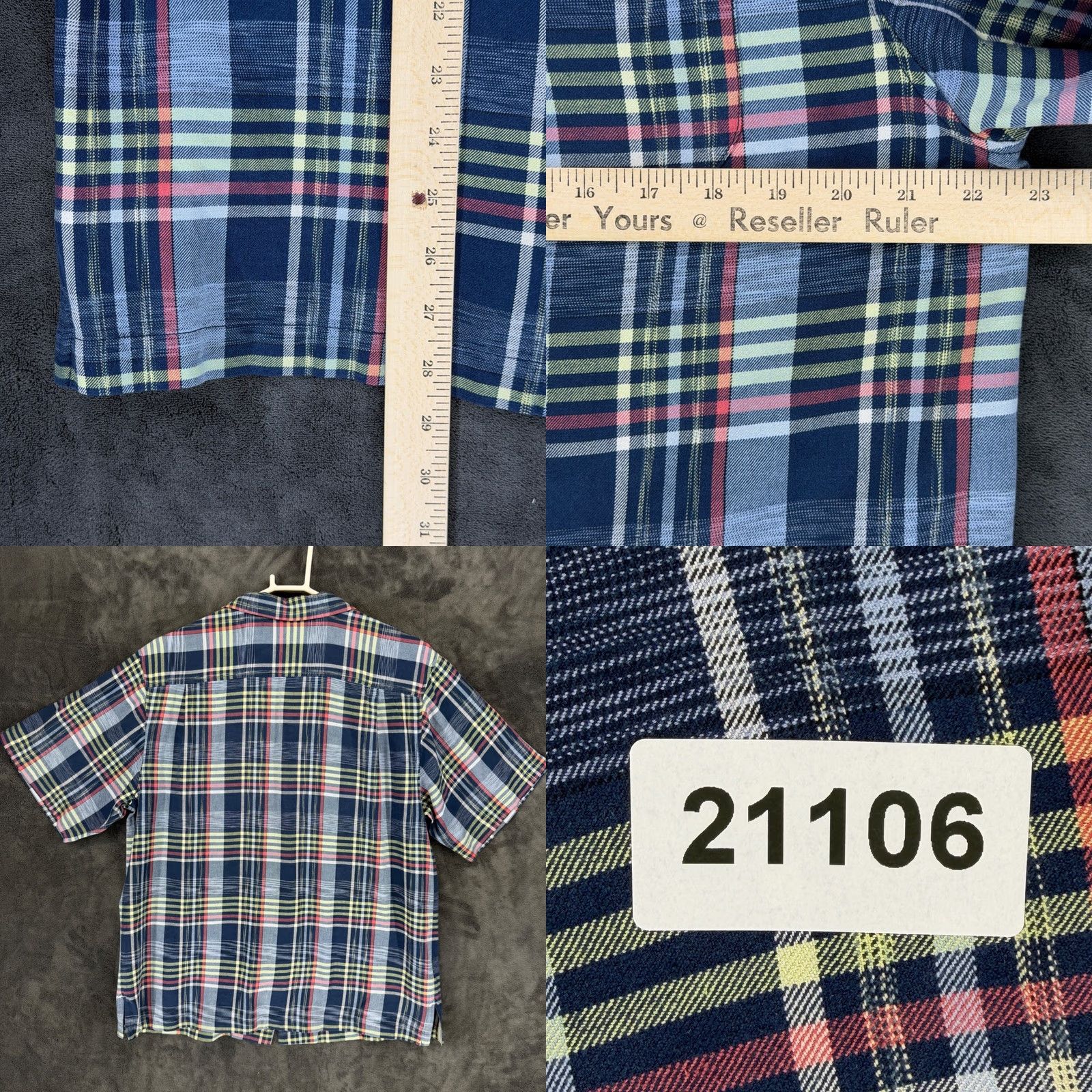 Tommy Bahama Tommy Bahama Silk Plaid Short Sleeve Button-Up Shirt Original Fit Blue Multicolor Shirt Mens M Casual Travel Beach 90s? Size US M / EU 48-50 / 2 - 8 Thumbnail