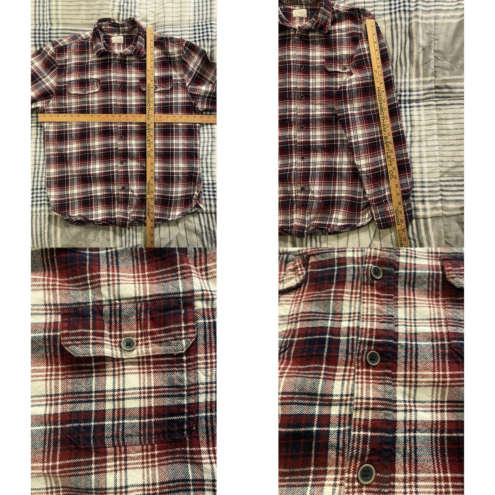 Vintage JACHS Heavyweight Flannel Shirt Red Plaid Button-Up XL Men’s Long Sleeve Casual Workwear Pocket Regular Fit Size US XL / EU 56 / 4 - 8 Thumbnail