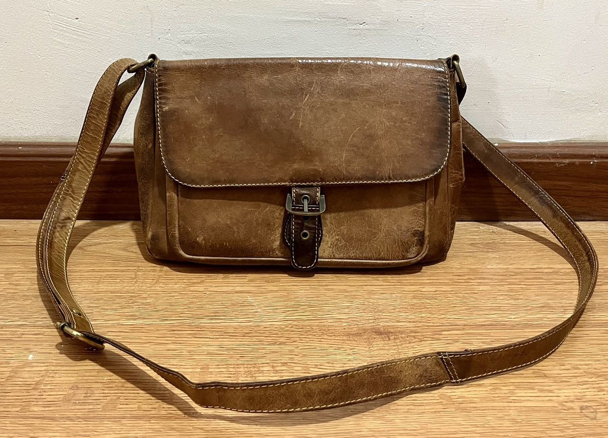 Jlp Melbourne Leather Sling Bag Shoulder Bag in Brown, Men's