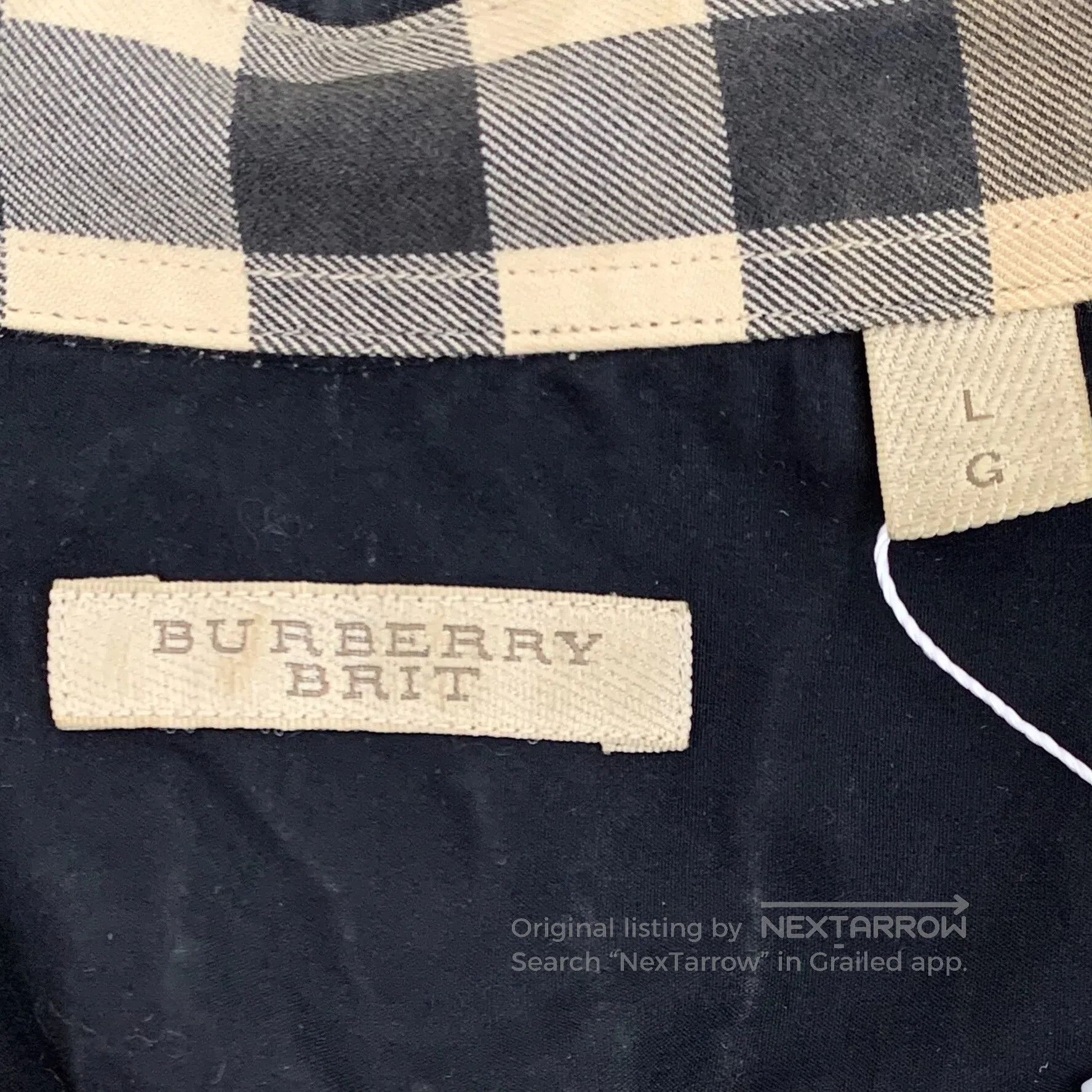 Burberry Burberry Black Cotton Lapel Single Breasted Long Sleeve Sh Size US L / EU 52-54 / 3 - 5 Thumbnail