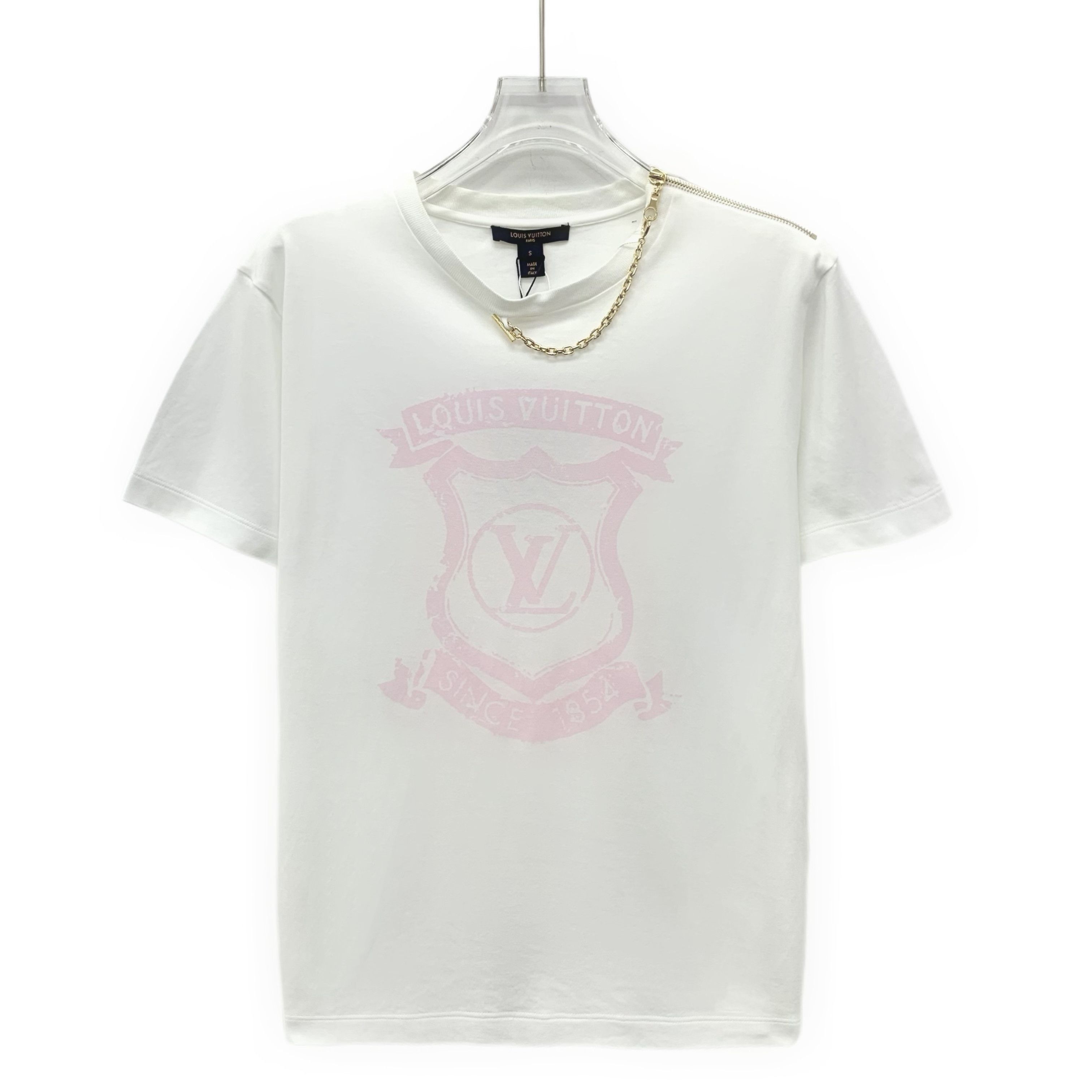 Louis Vuitton Louis Vuitton Chain Logo T-Shirt White (S) Size S / US 4 / IT 40 - 1 Thumbnail